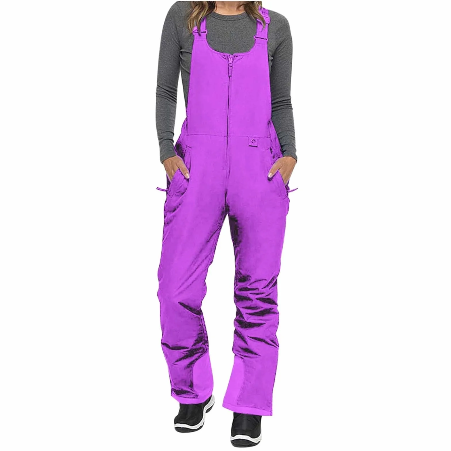 Overol de nieve para hombre impermeable aislado ajuste atlético negro