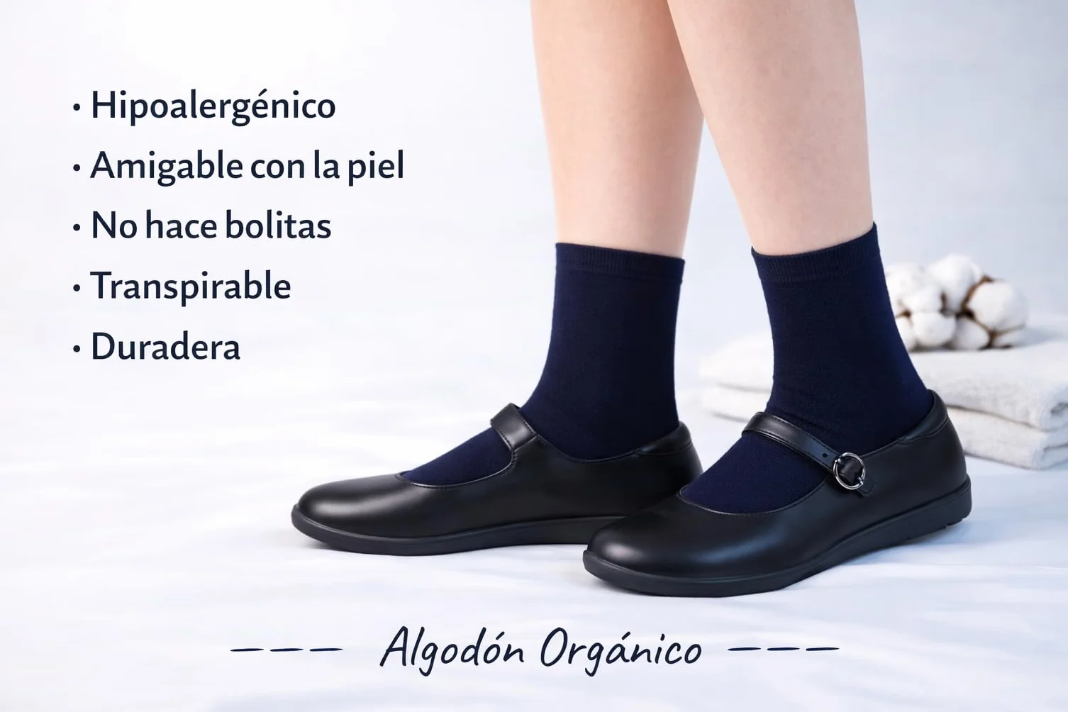 CYS Calcetines 6 Pares Cortos Colegio Uniformes Escolares Alto Algodón Para Niños Niñas Infantiles Pack de 6 Pares