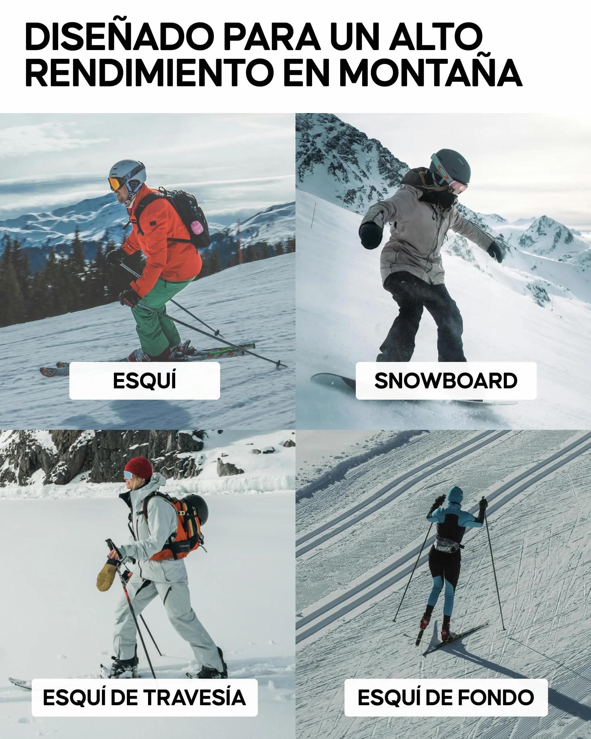 DANISH ENDURANCE Calcetines Esquí Lana Merino, Calcetines Térmicos de Invierno, Hombre y Mujer, Acolchado Ligero y Ajuste Anatómico