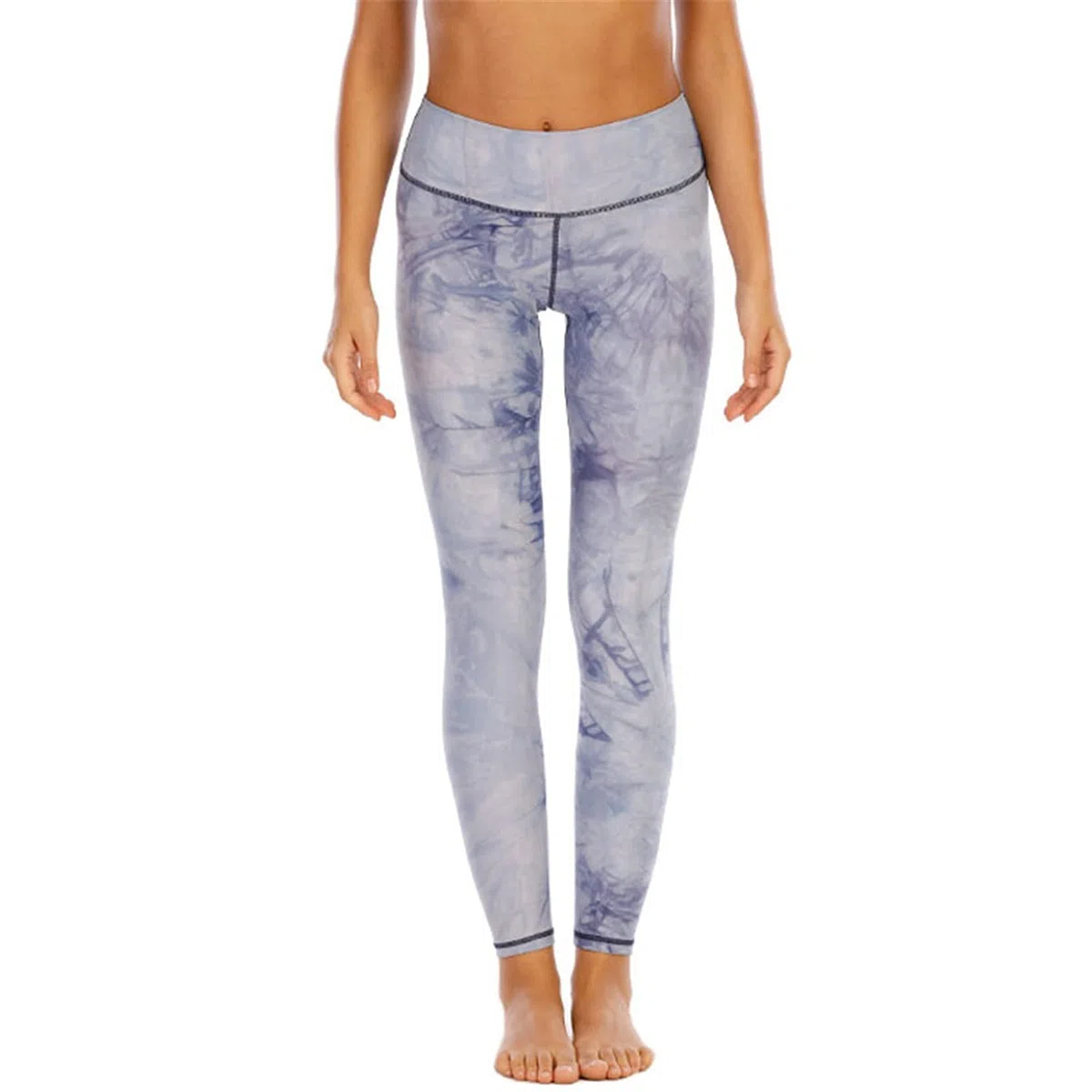 Leggins Mujer Fitness Mallas Gimnasio Pilates, Lazo de las mujeres Dye Impresiones de la cintura alta Leggings del tobillo Longitud del tobillo Pantalones de yoga Pantalones de yoga Correr Fitness Spo