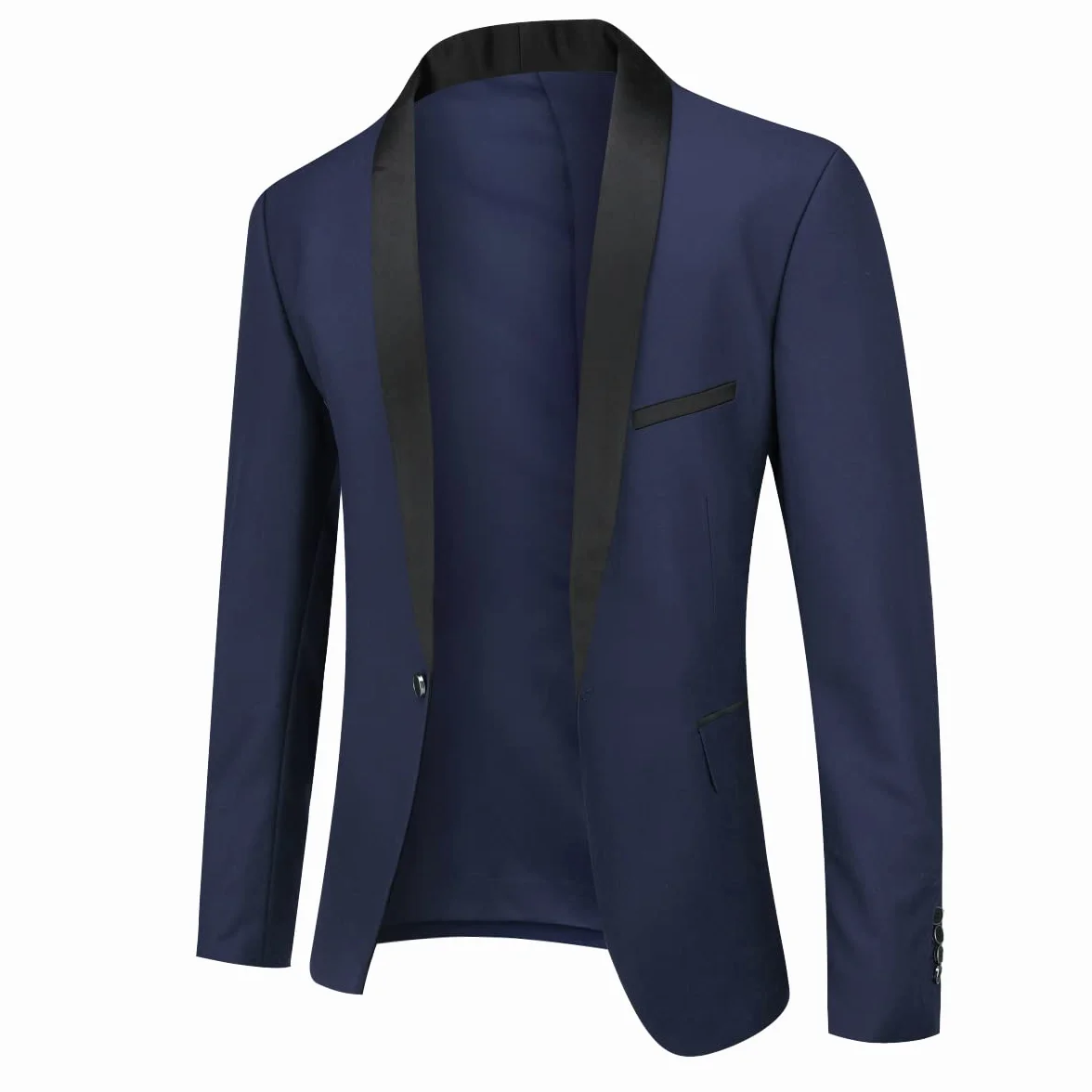 Blazer para Hombre con Cuello de Chal 1 Botón Formal Chaqueta de Traje para Boda Fiesta
