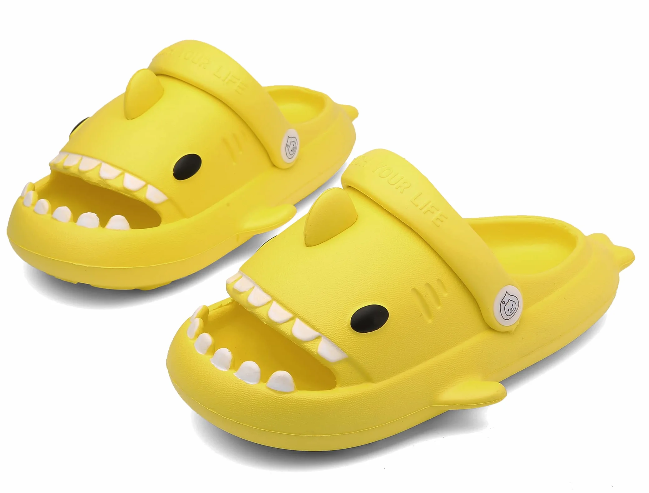 SMajong Chanclas de Playa para Niña Niño Zapatillas de Baño Antideslizante Zapatos de Piscina Ligero Verano Mules, A Amarillo, 25/26 EU