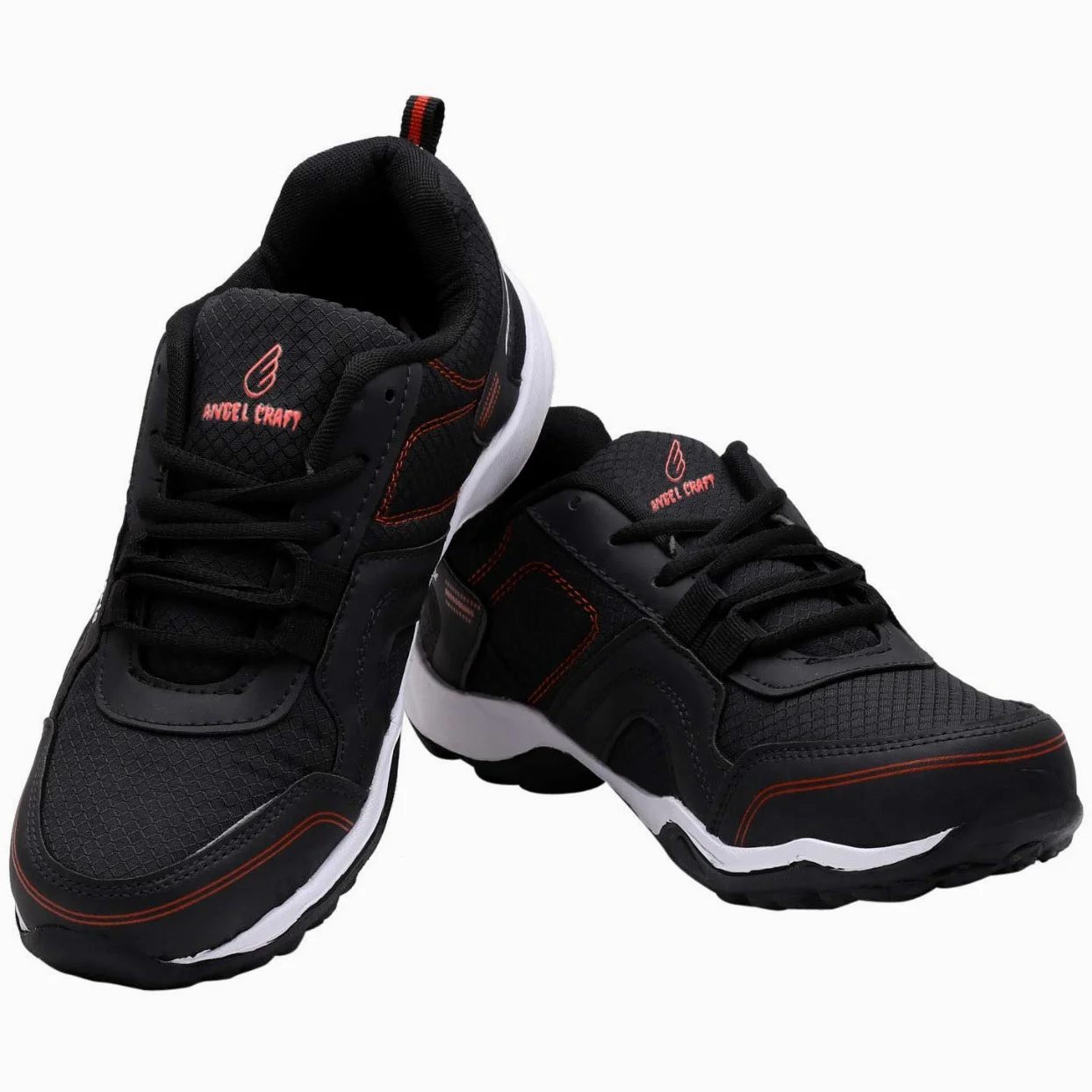 Angel Craft Zapatos elegantes para hombres, gimnasio, correr, caminar, correr, zapatos deportivos para hombres, ligeros y cómodos, negro, 7 UK