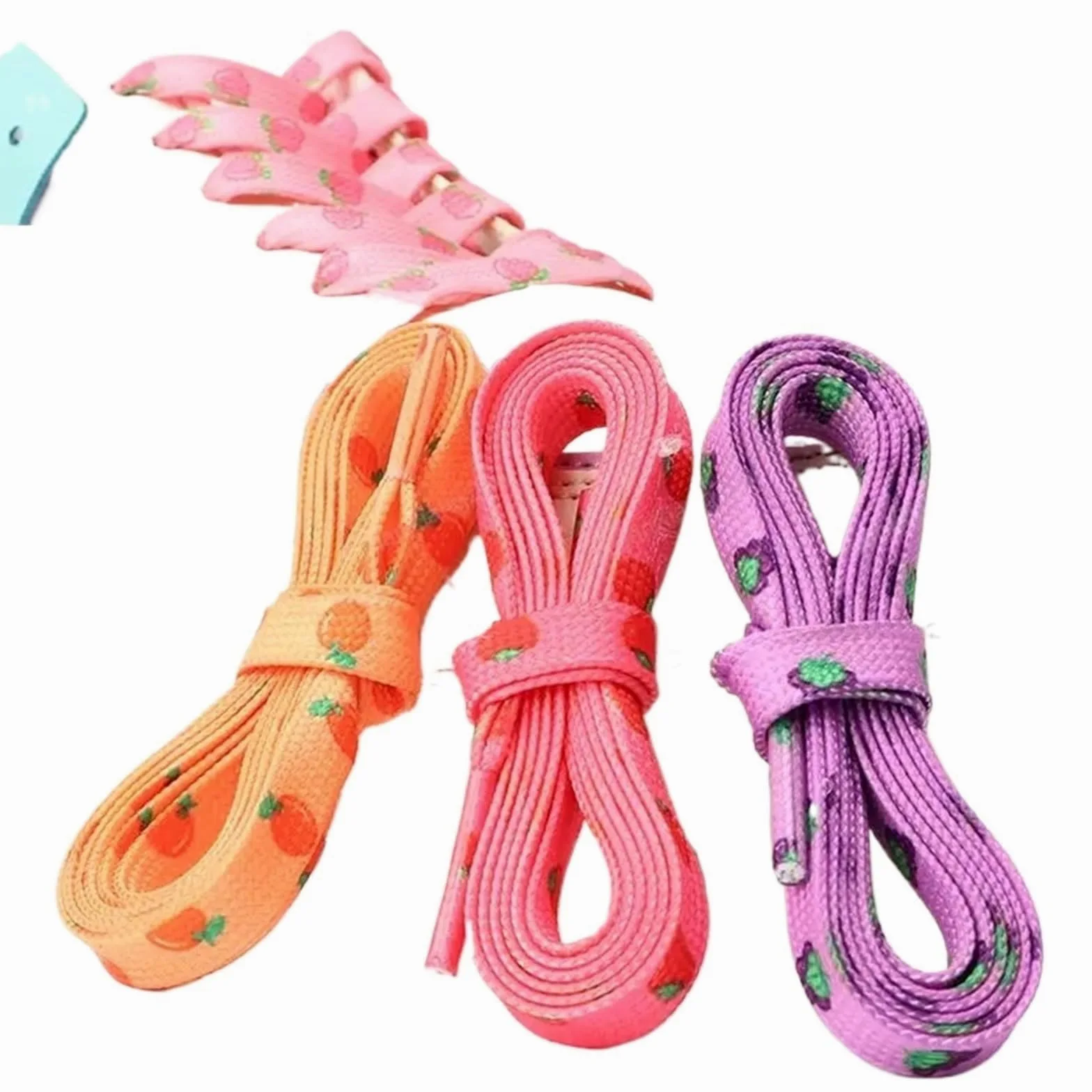4 pares de cordones frutas for zapatillas tela, elásticos for zapatos planos Para Zapatillas Deportivas