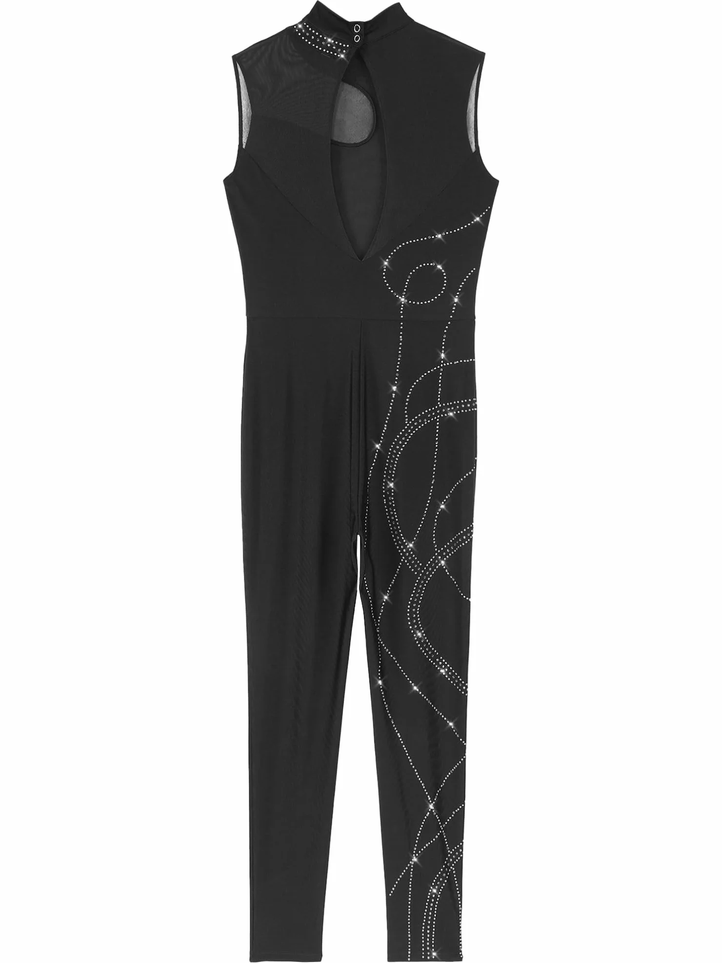 TiaoBug Body De Malla Transparente Sin Mangas Maillot De Danza Ballet Mujer Jumpsuit Deportivo