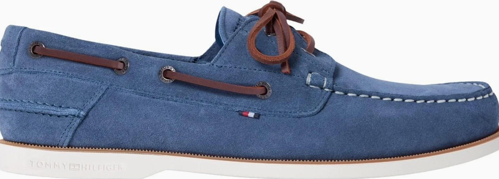Tommy Hilfiger TH Boat Shoe Core Suede Fm0Fm05387 - Zapatos náuticos para Hombre, Color Azul (mar Egeo), 8