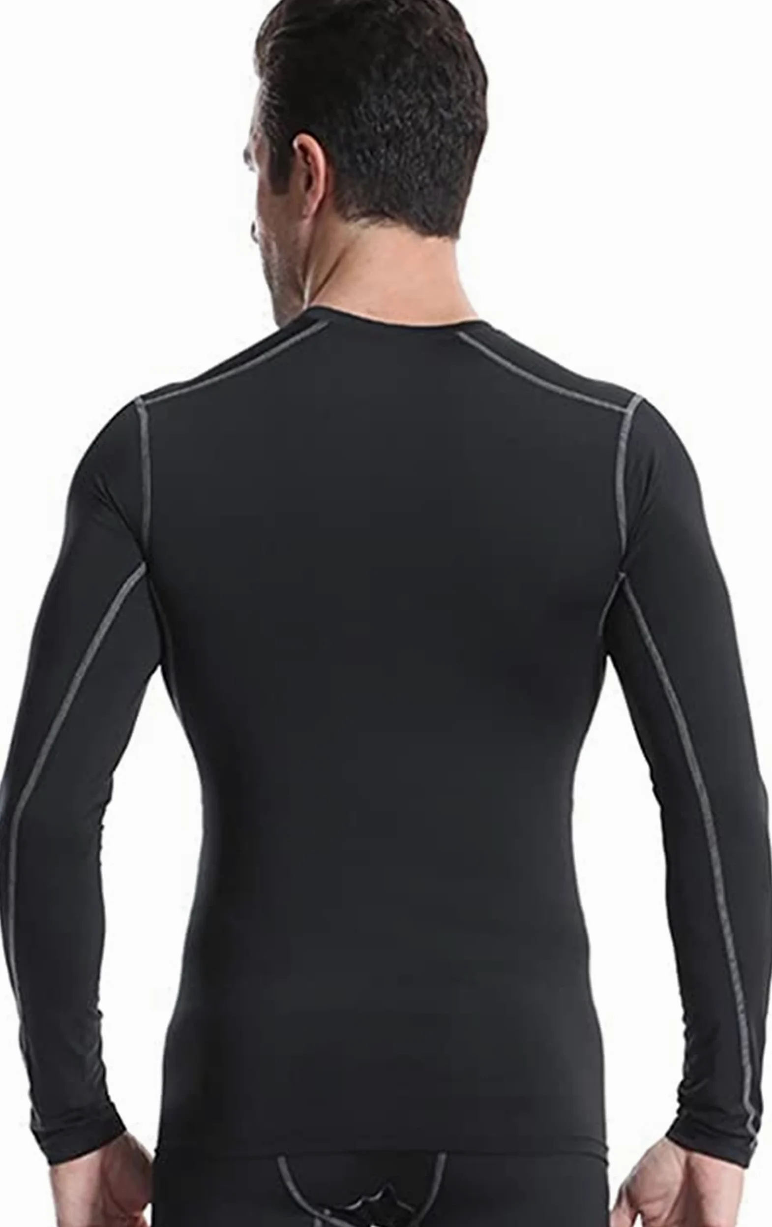 SANANG Pack de 3 Camisetas de Compresión para Hombre, Camisetas de Manga Larga de Secado Rápido para Correr