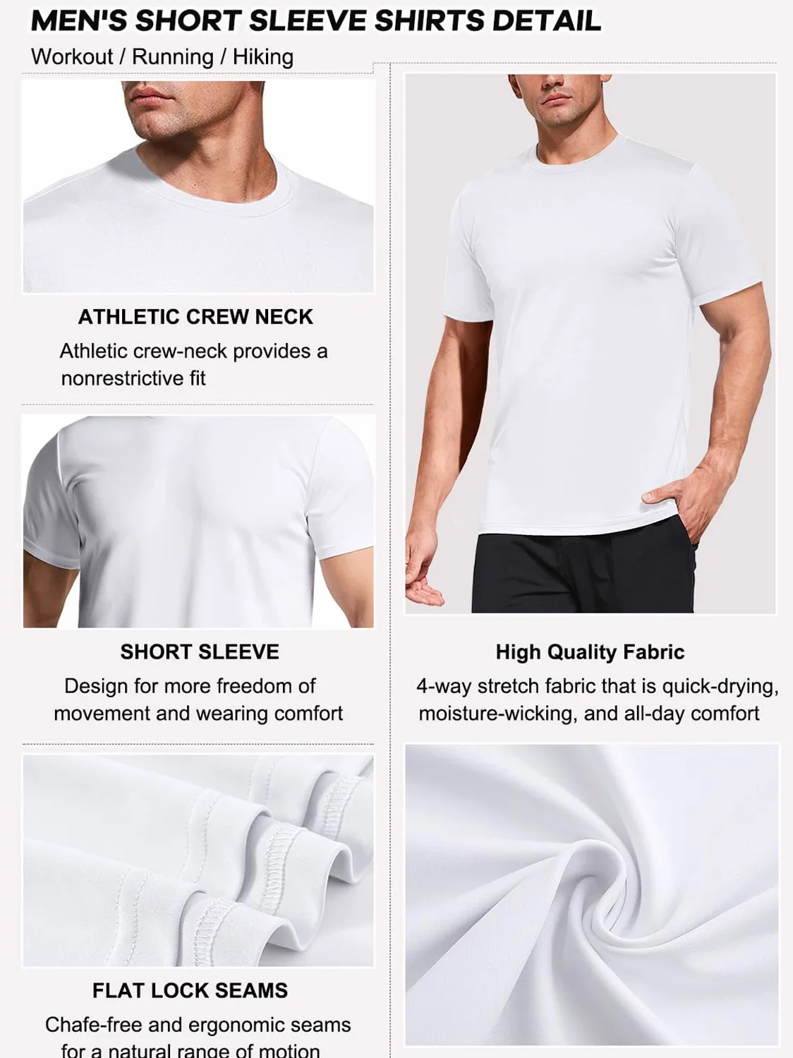 Boyzn Pack de 3 camisetas deportivas de manga corta para hombre, camiseta funcional, de secado rápido, transpirable, camiseta deportiva, camiseta de entrenamiento para correr, entrenamiento,
