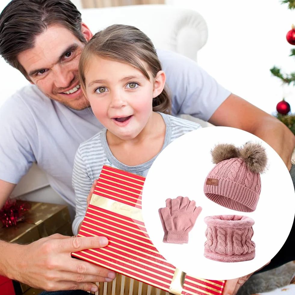 Set de Bufanda Gorro y Guantes para Niño Invierno, Lana y Polar 2-6 Años