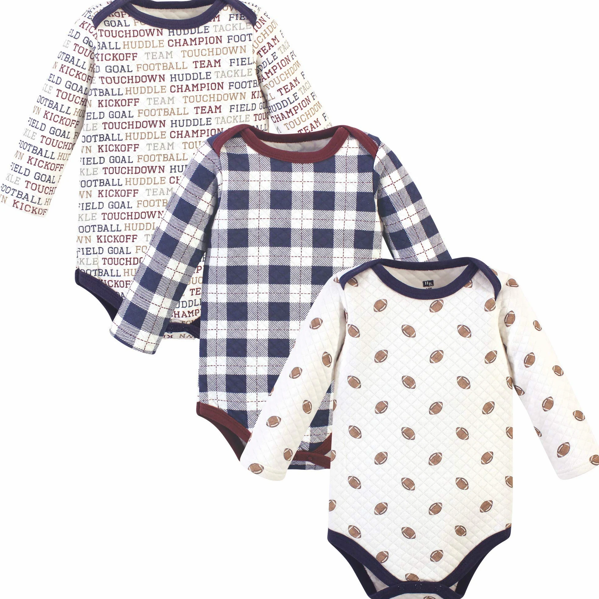 Hudson Baby Body unisex de algodón acolchado de manga larga para bebé 0-3 meses - azul