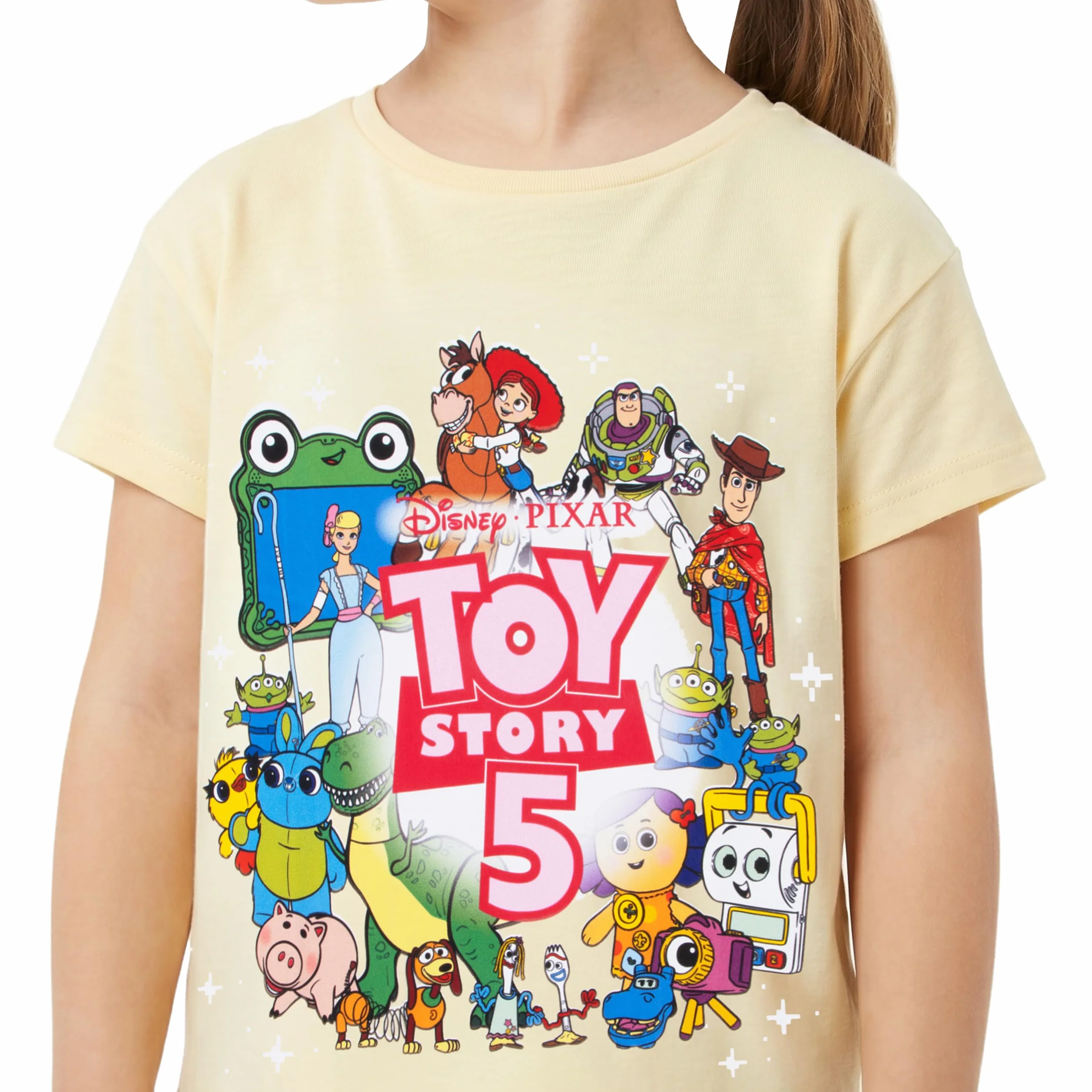 Disney Toy Story Camiseta Niña, Jessie, Woody, Buzz Lightyear y Bullseye Top Niña, Manga Corta Ropa Niños