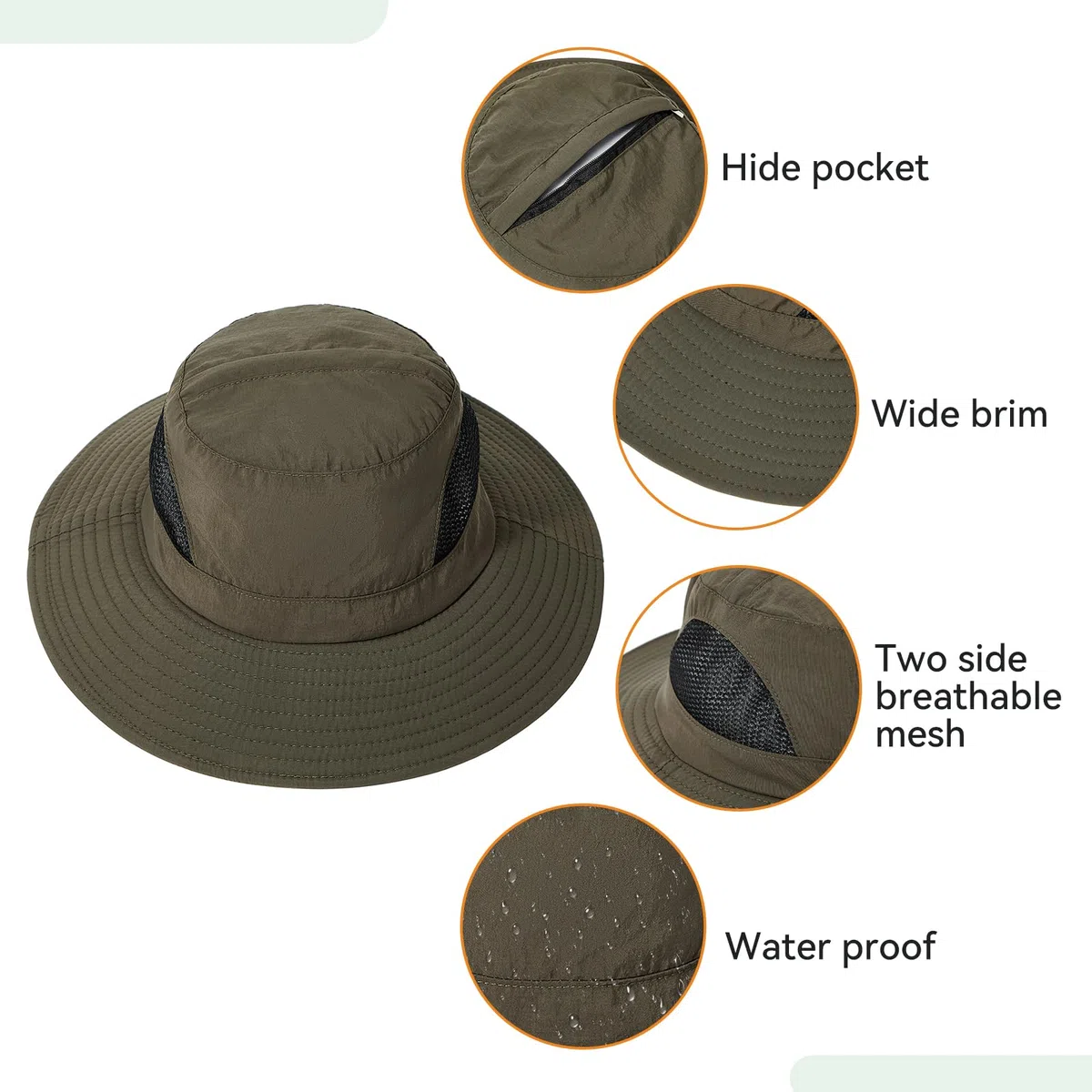 American Trends Sombrero de pesca con mosquitera oculta, mosquitera para abejas, sombreros con velo para hombres y mujeres