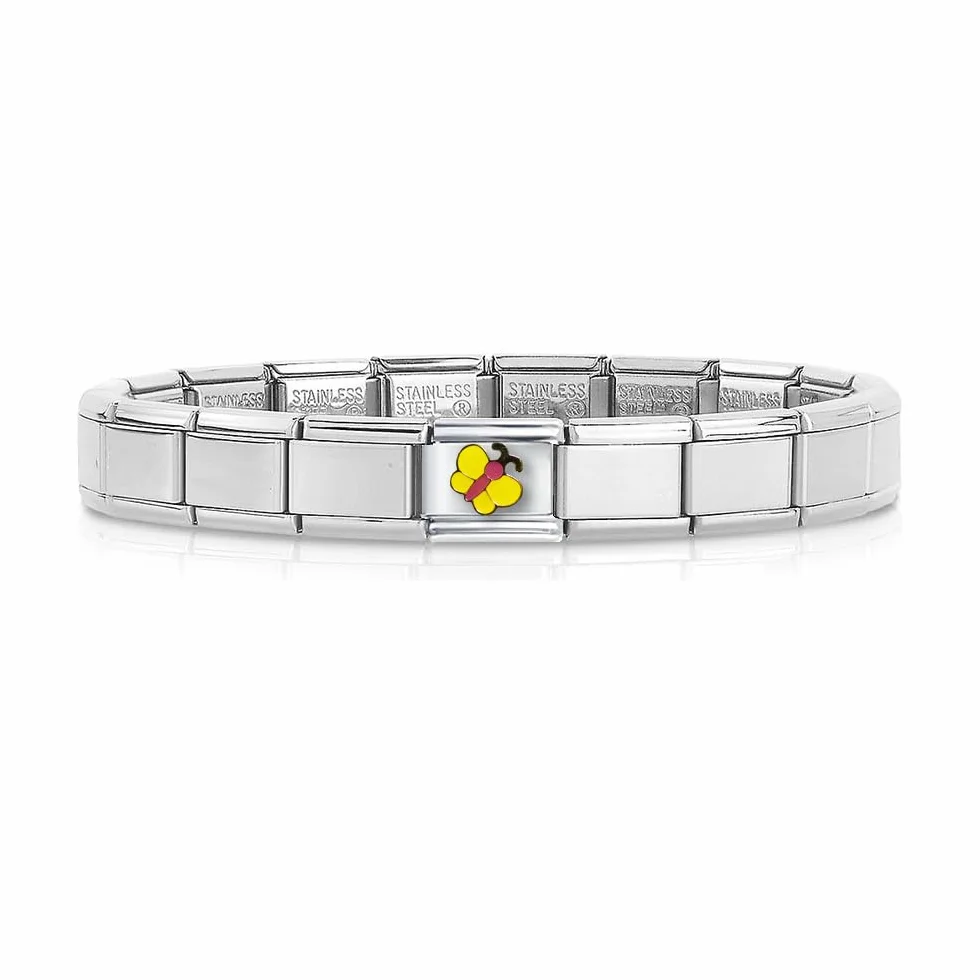 Quiges Dije Acero Inoxidable Link 9mm compatible con pulseras del estilo de Nomination #547