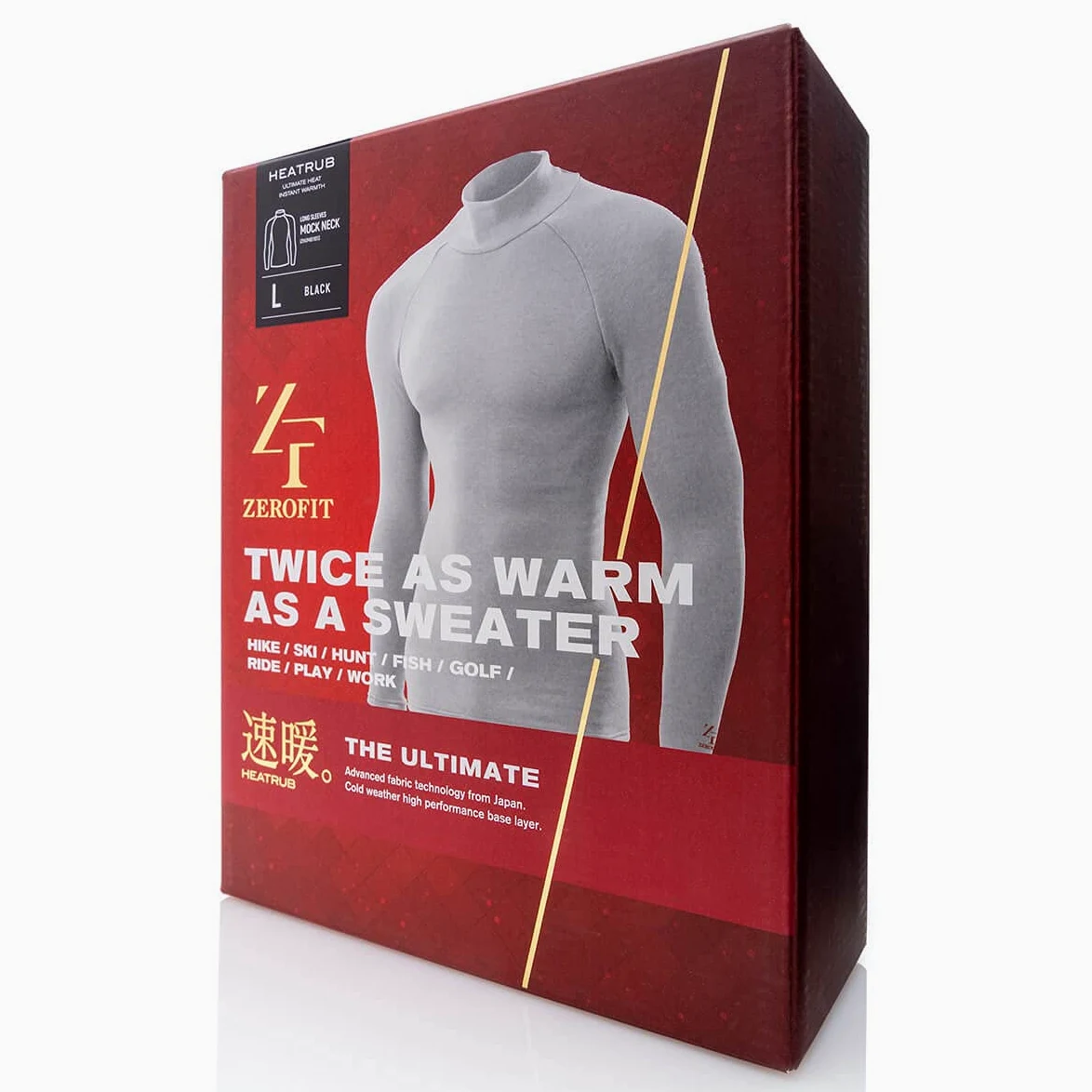 ZEROFIT Hombre Heatrub Ultimate Baselayer Golf T�rmico Cuello Alto