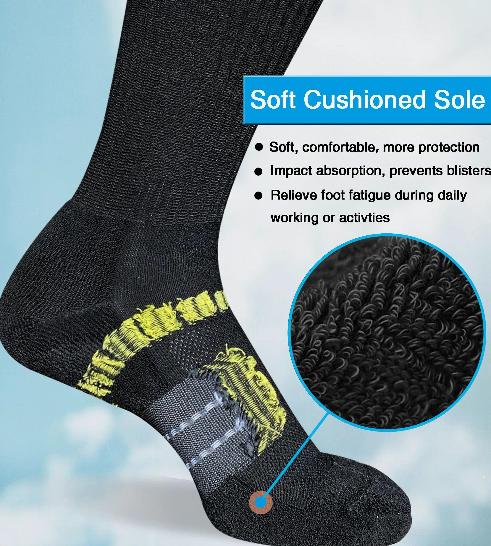 suaskk Calcetines deportivos acolchados para mujer, transpirables, absorbentes, cómodos, para senderismo, 5 pares
