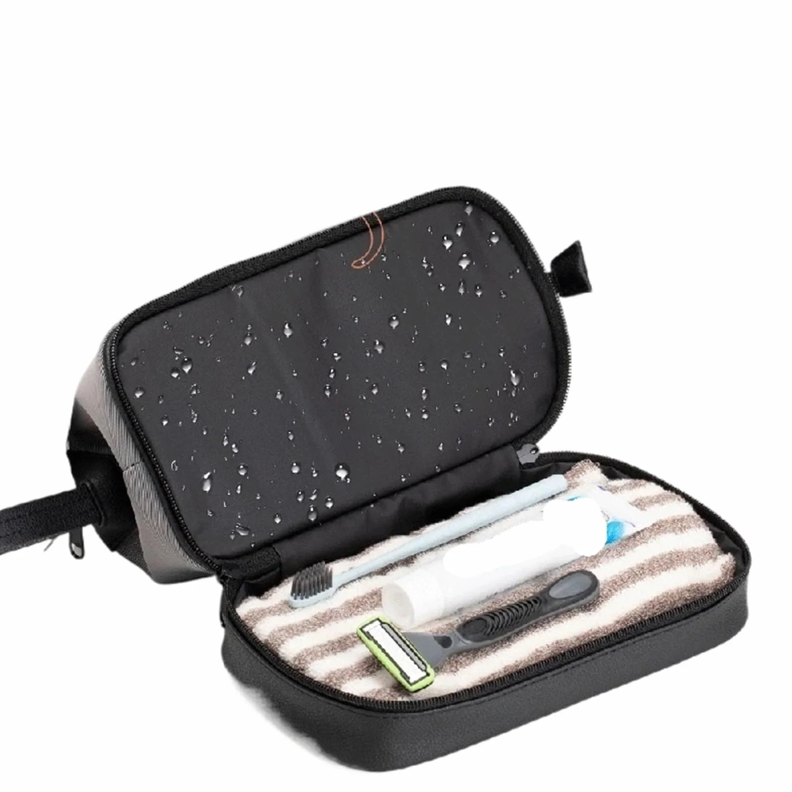 Neceser Hombre Bolsa de Aseo Impermeable portátil, Bolsa Almacenamiento Viaje for baño con separación Seca/húmeda, Negocios for Hombres(Gray Double Layer)