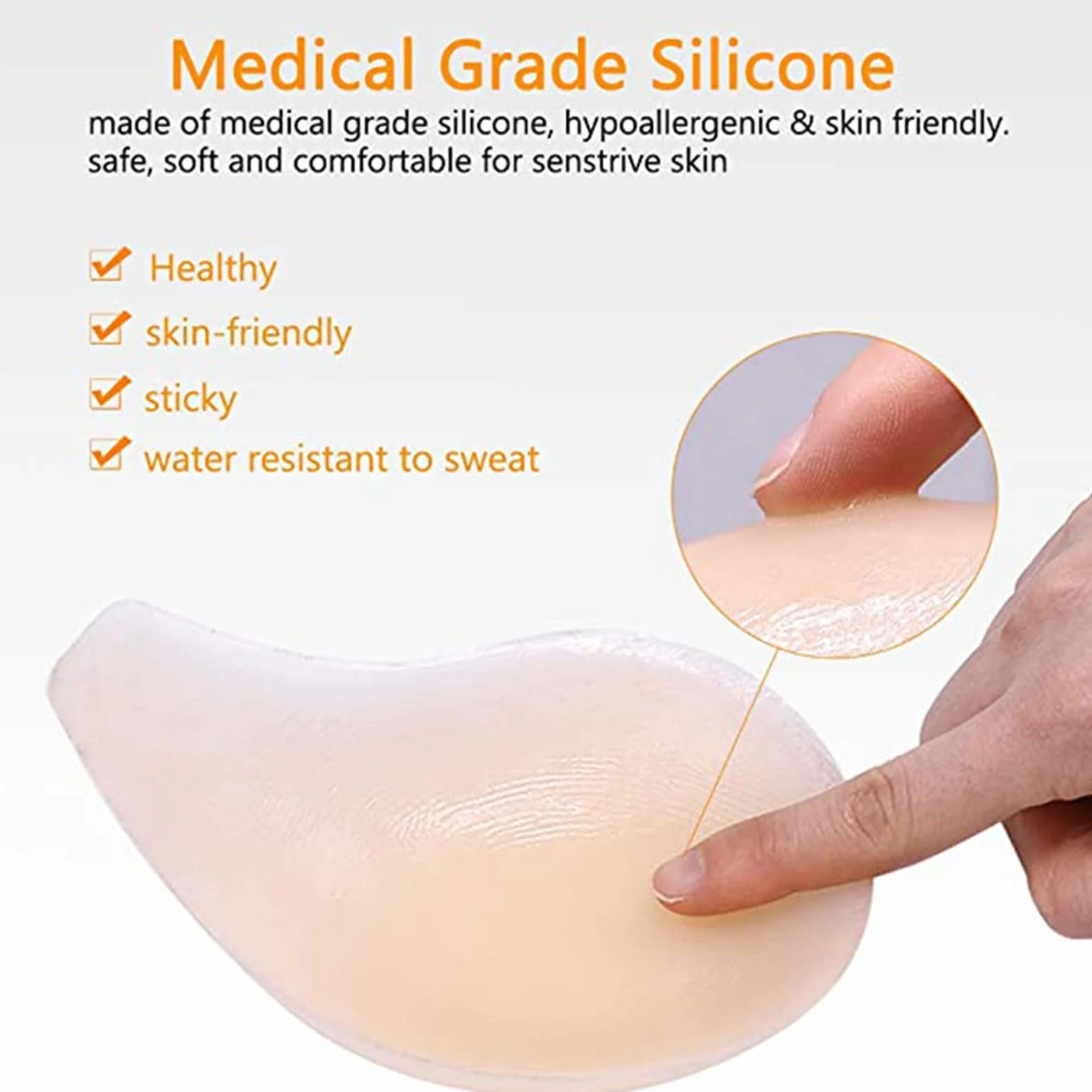 Almohadillas De Silicona Con Forma Lágrima For Sujetador, Autoadhesivas, Ideales For Mastectomía, Cosplay Y Transgénero