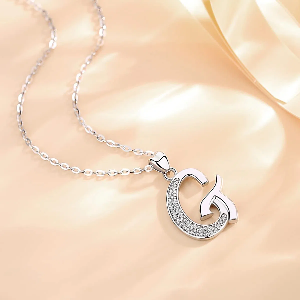 AEONSLOVE Collares Letras Plata de Ley 925 Colgantes Iniciales Mujer con Circonitas Brillantes Regalo Joya Nombre para Niñas Hija Amigas, Cadena de 45,7 CM