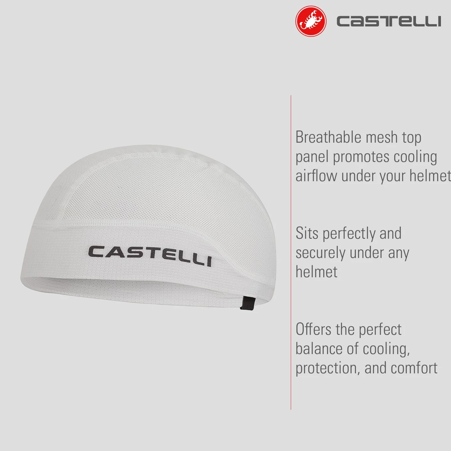 Castelli Gorro de Verano Unisex Calavera Compatible Casco Ciclismo