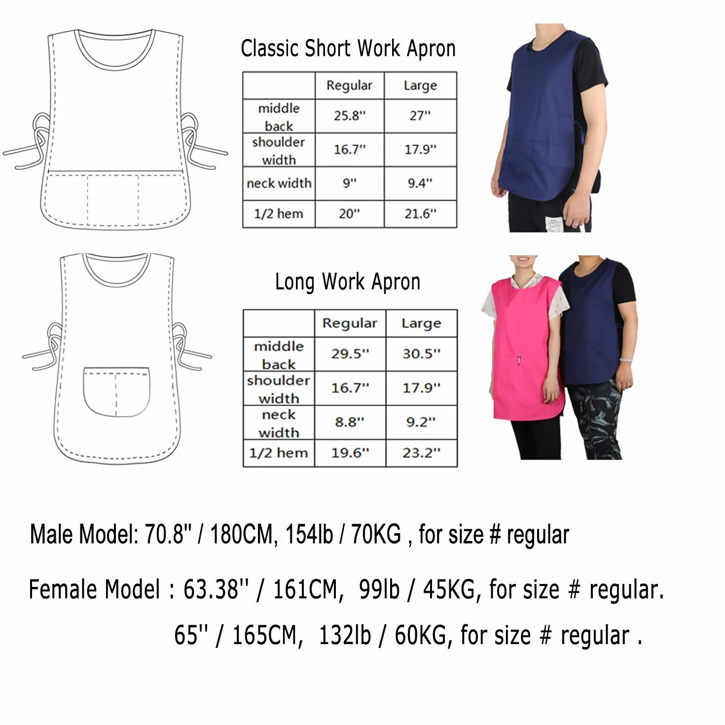 Pack 2 Unisex Delantal Laboral Limpieza 2-3 Bolsillos, Casaca Sanitaria Sin Mangas para Clinica Farmacia Esteticista Maestra Belleza