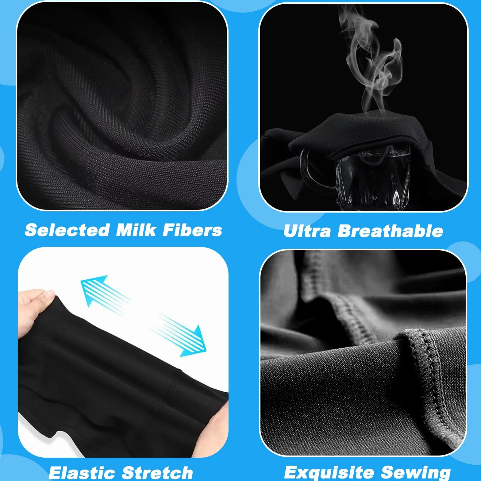 Máscara de Pasamontañas para Niños, Balaclava Protector, Bufanda de Verano Anti Viento Transpirable Protector UV, Talla Única (Negro)