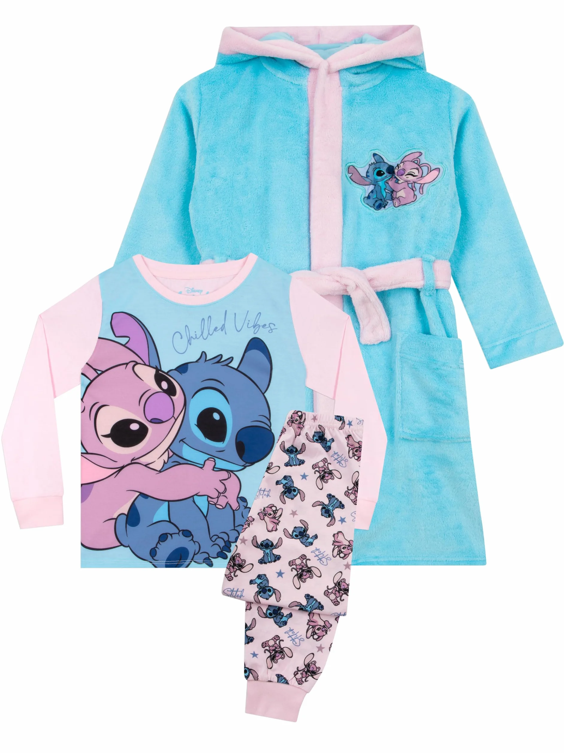 Disney Bata Stitch Niña E Pijamas | Pijama Stitch Niña E Batas De Casa | 5 E 13 Años
