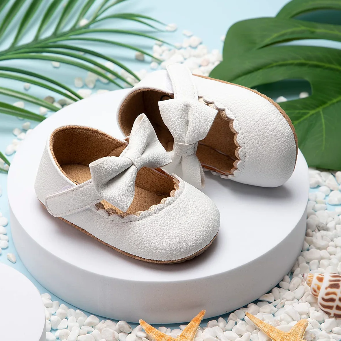 HsdsBebe Zapatos planos Mary Jane para bebés y niñas, con lazo, suela suave, antideslizante, para primeros pasos, zapatos de vestir de boda