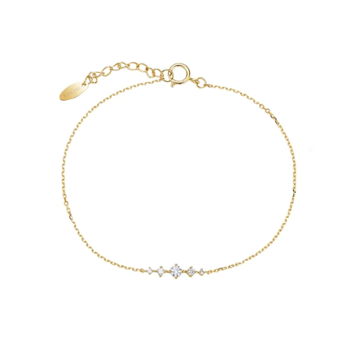 Pulsera para mujer, pulsera de promesa incrustada con diamantes de 0,12 quilates, oro amarillo de 14 quilates, 18 cm, regalos únicos para mujer