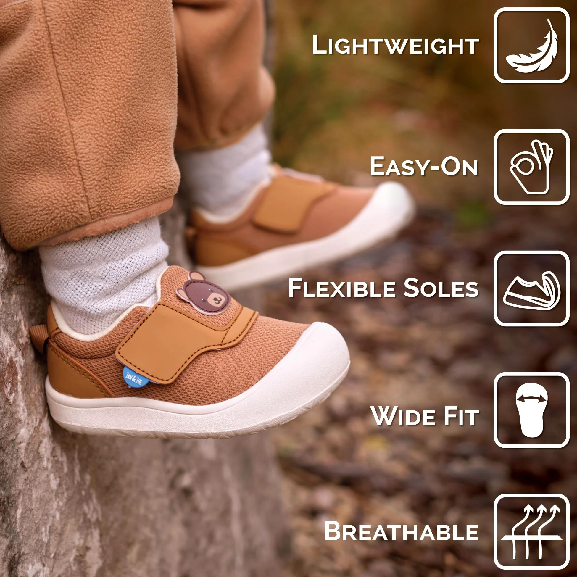 JAN & JUL Zapatos Mini-Flyer para bebés y niños pequeños, fáciles de poner con puntera ancha
