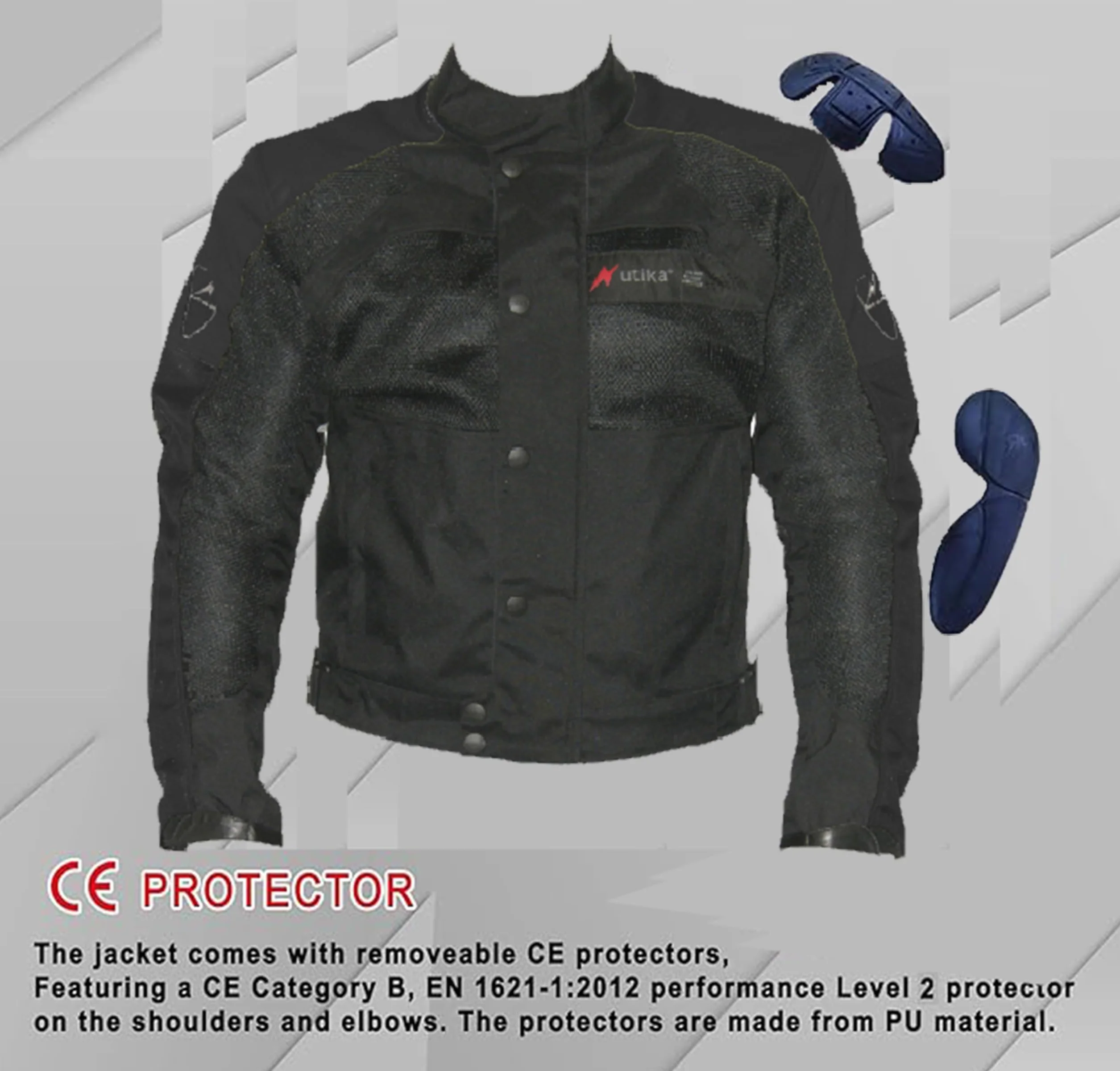 RBR Maxdura Chaqueta Moto Protectores Desmontables Homologada Talla L Negro