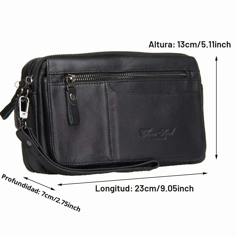 Embrague Monedero Monedero Con Correa De Muñeca Soporte de Teléfono para Hombre Bolso de Muñeca Bolso de Muñeca Negocio de Negocios Compartimientos Múltiples Bolso iPhone X/8/8 Plus
