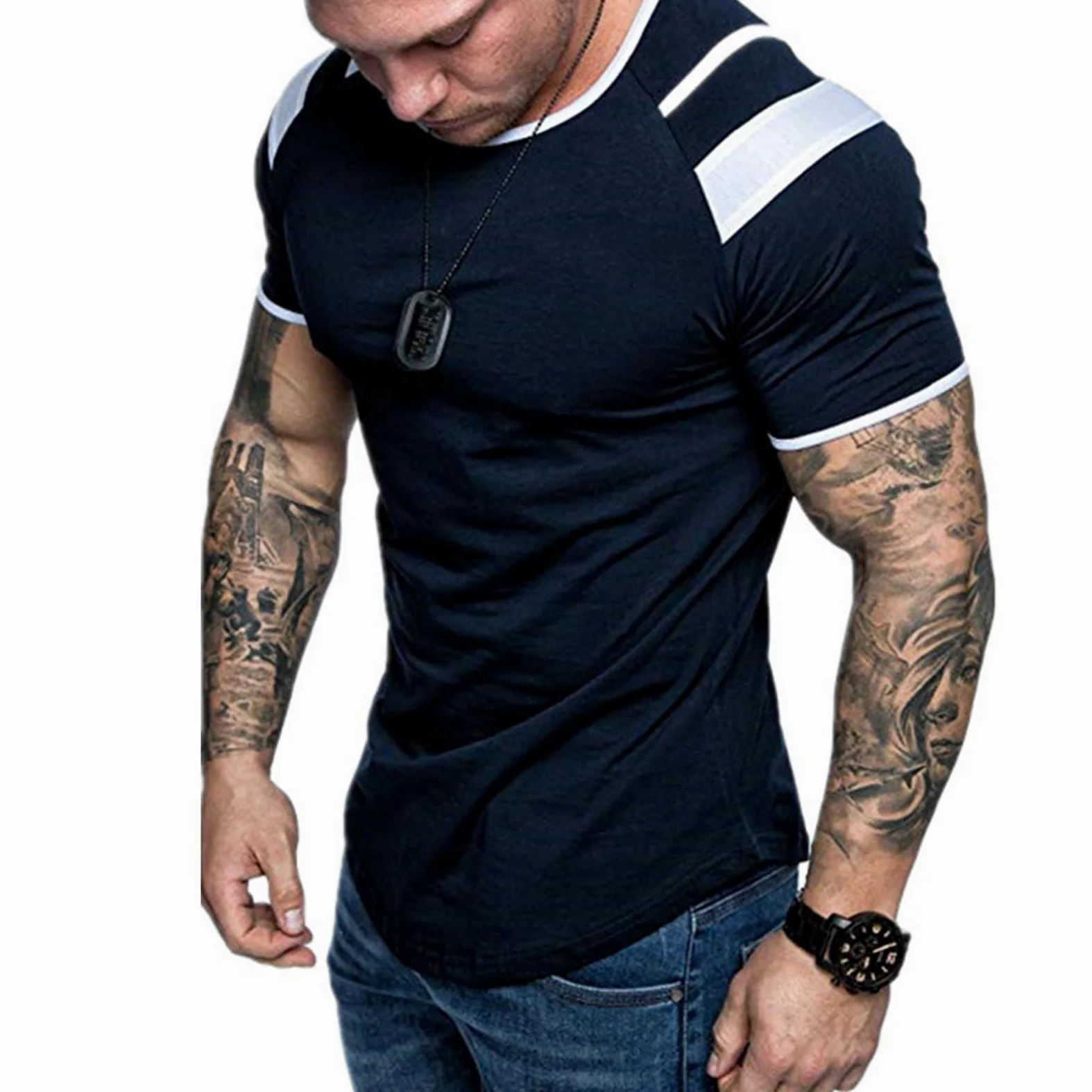 Camiseta De Manga Corta Para Correr Para Hombre, Camiseta Informal De Entrenamiento, Camiseta Atlética De Entrenamiento Muscular Para Hombre, Manga Corta De Moda Para Culturismo