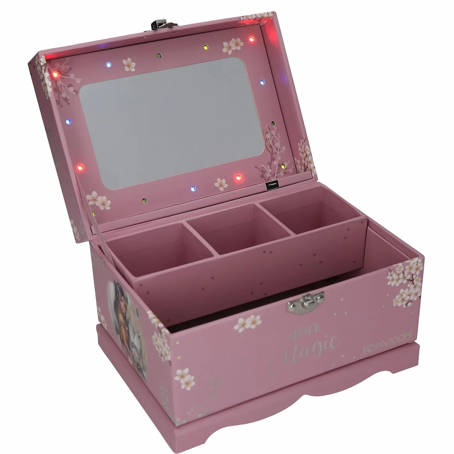 Depesche TOPModel Viva Violet Joyero Rosa con Espejo y Luz