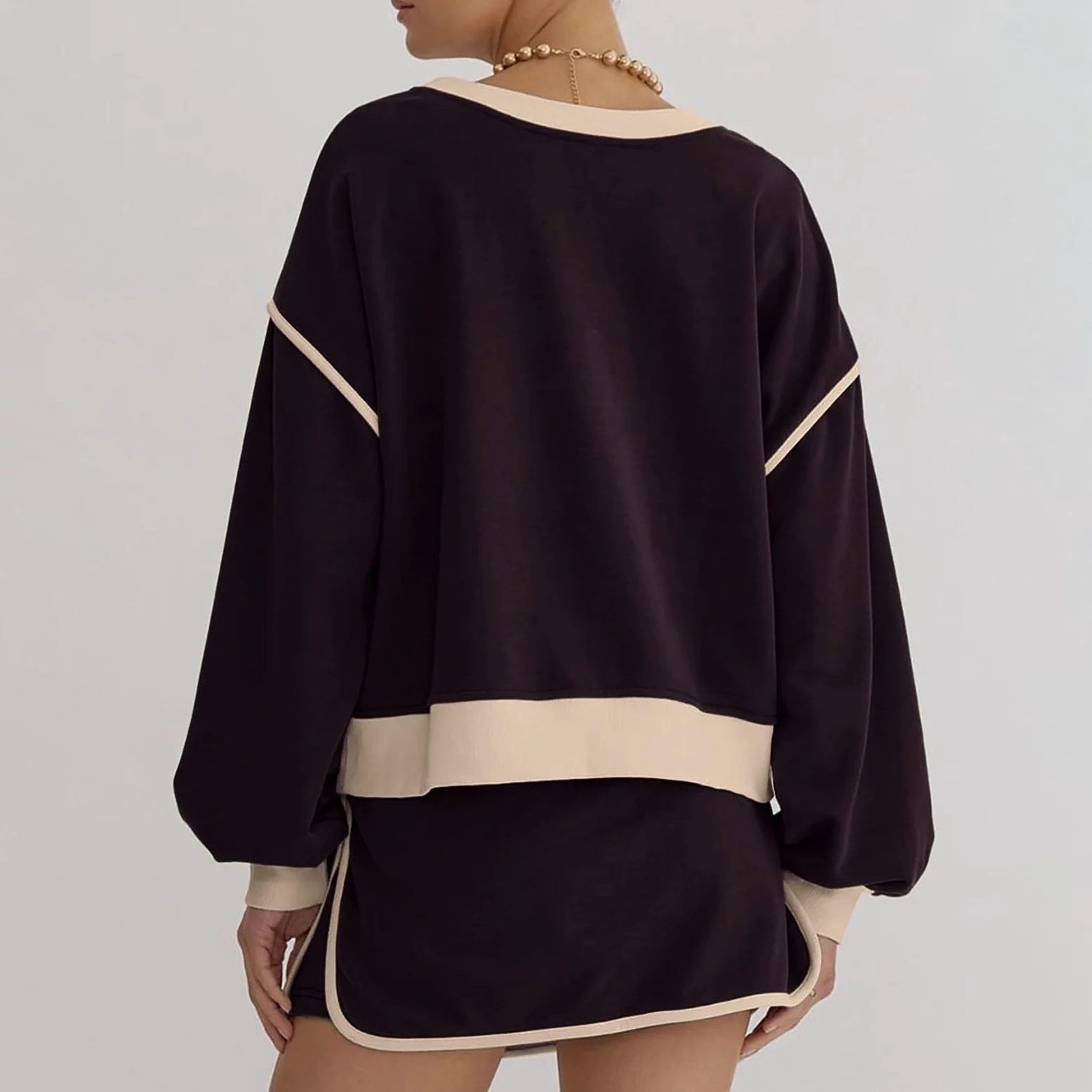Conjunto de Dos Piezas para Mujer Chándal Casual con Sudadera y Falda de Tiro Coordinado Deportivo
