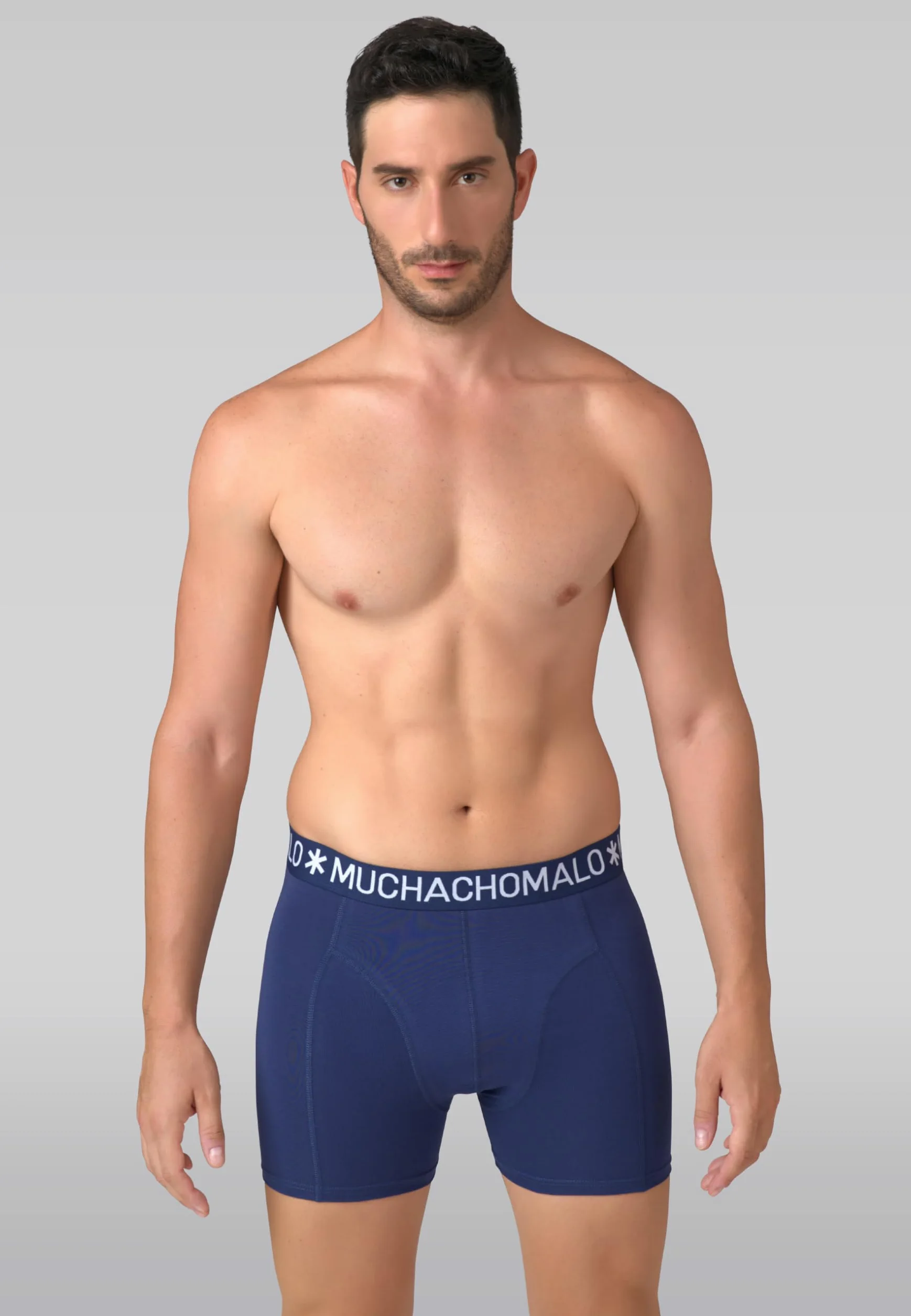 Muchachomalo Calzoncillos tipo bóxer para hombre, de algodón liso, paquete de 5 unidades, con ajuste clásico, con cintura elástica