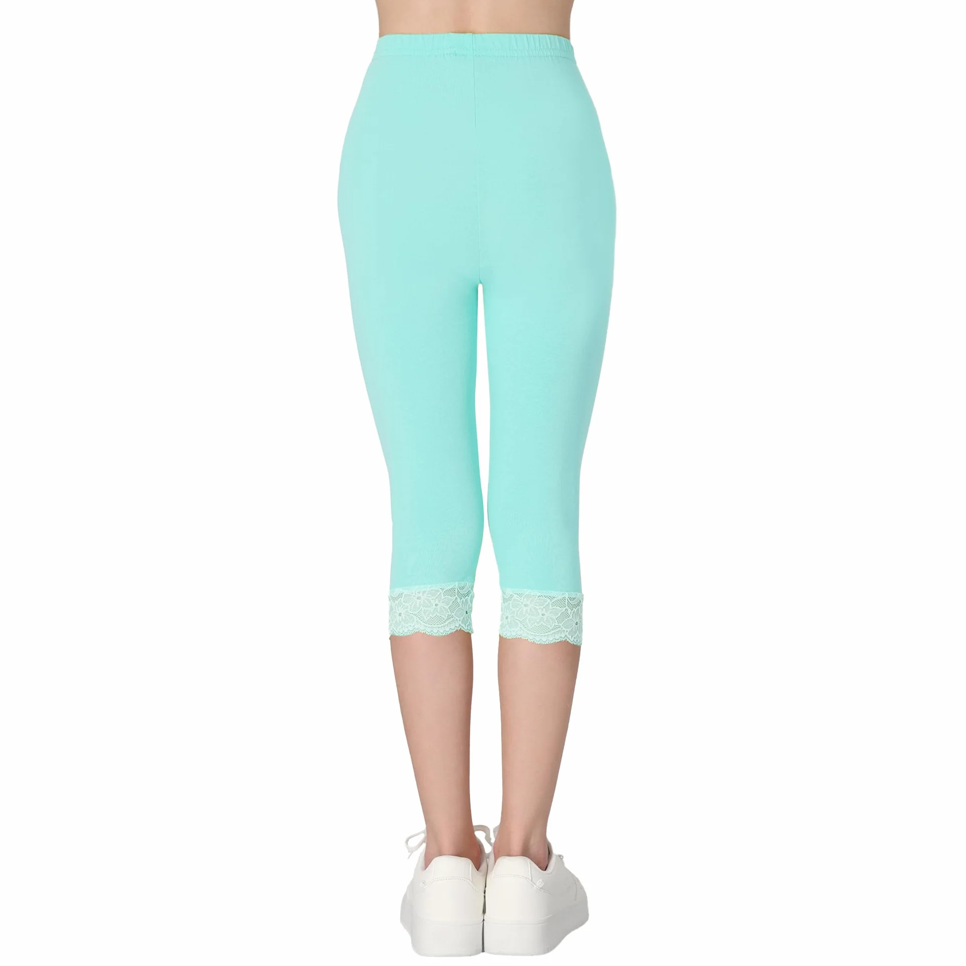 FUTURO FASHION Leggings Pirata para Niña de Algodón con Encaje Suaves y Elásticos Ropa Infantil de Verano Tallas 116 a 158