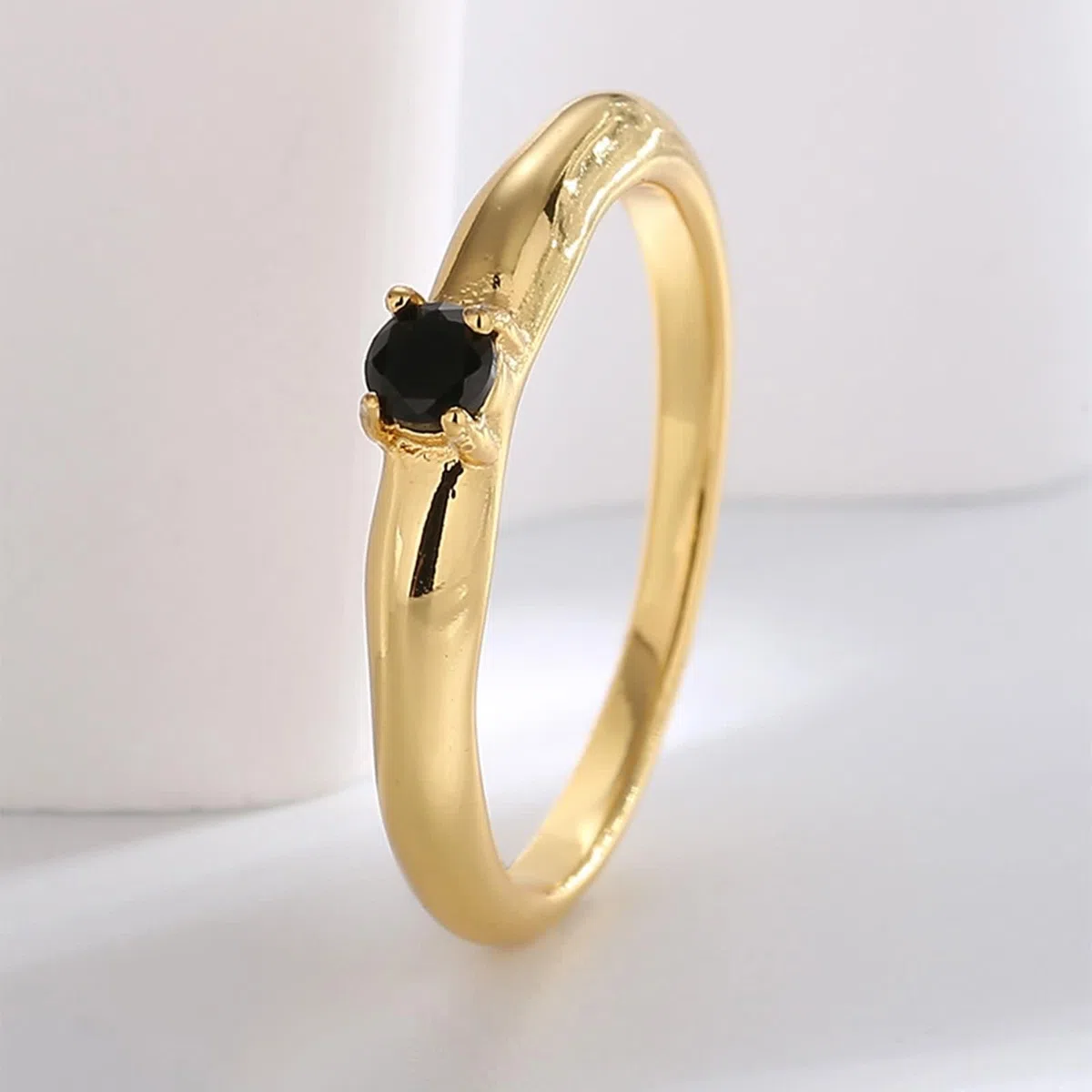Anillos Oro, Anillos Mujer Ágata Solitario Oro Amarillo de 9K/14K/18K para Esposa Madre