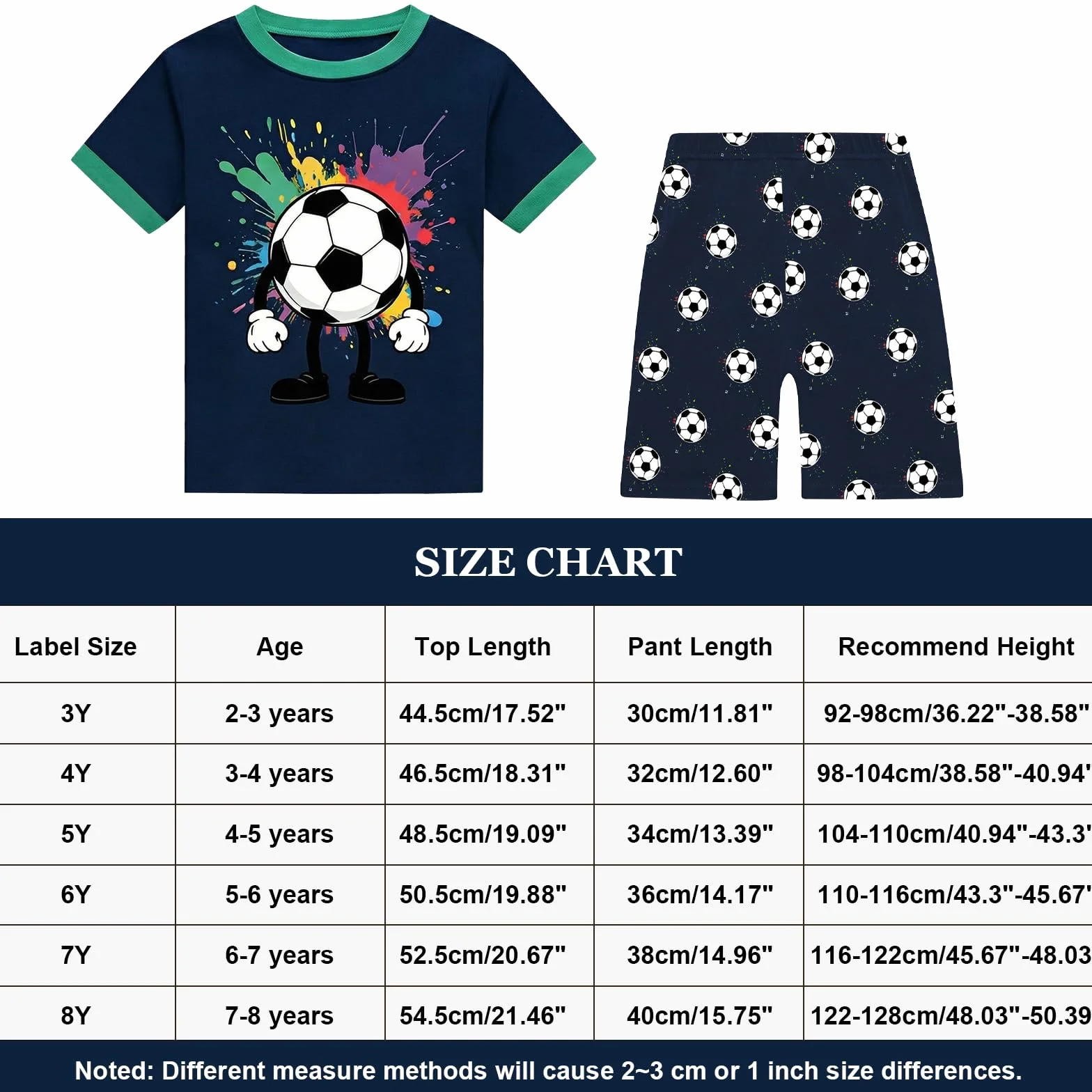 JinBei Pijamas Corto Algodón Infantil 2 Piezas Conjunto Manga Corta para Niños 2-8 Años