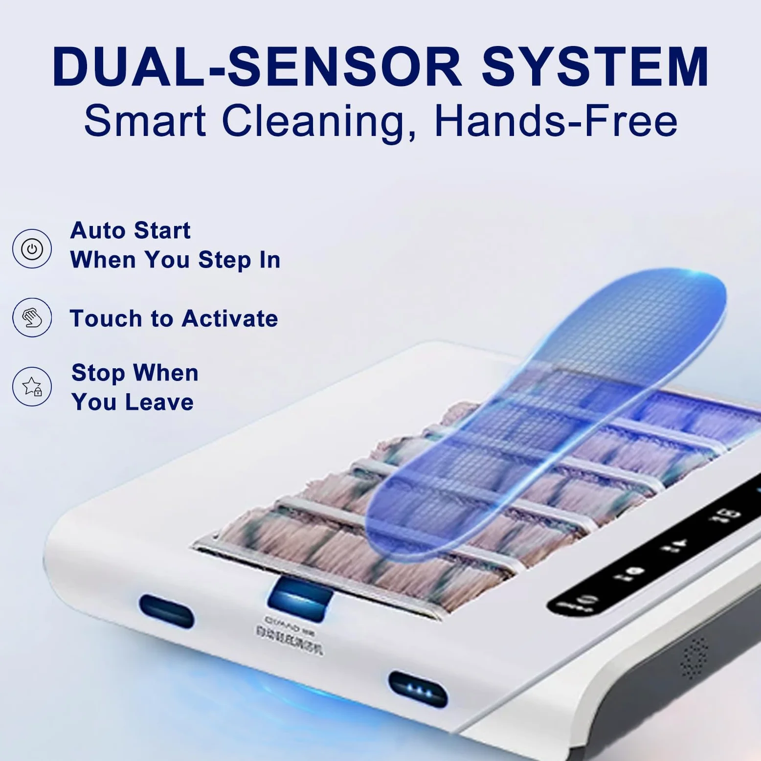 Limpiador Recargable Automático de Suelas | Pulidor por inducción con succión 1000 PA, adecuado para hogar y oficina