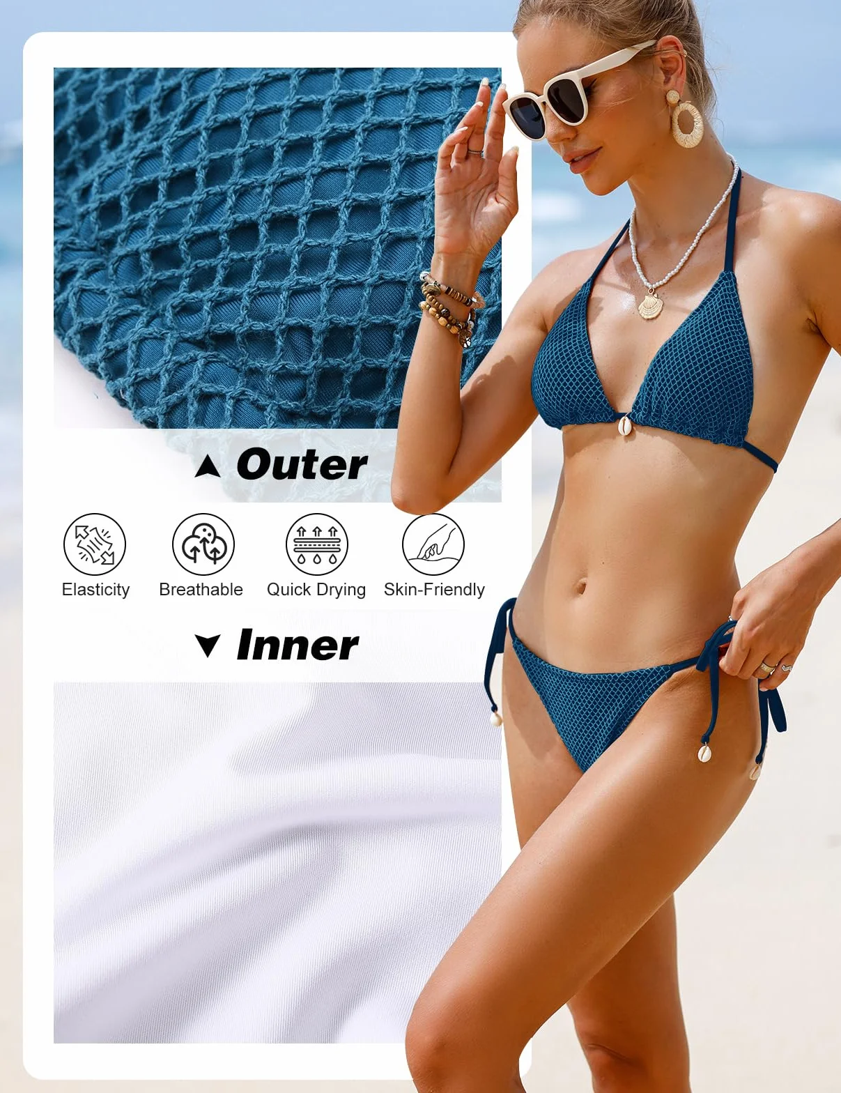 Triángulo Bikinis Mujer Brasileño Sexy Traje de Baño de Dos Piezas Push Up Ajustable