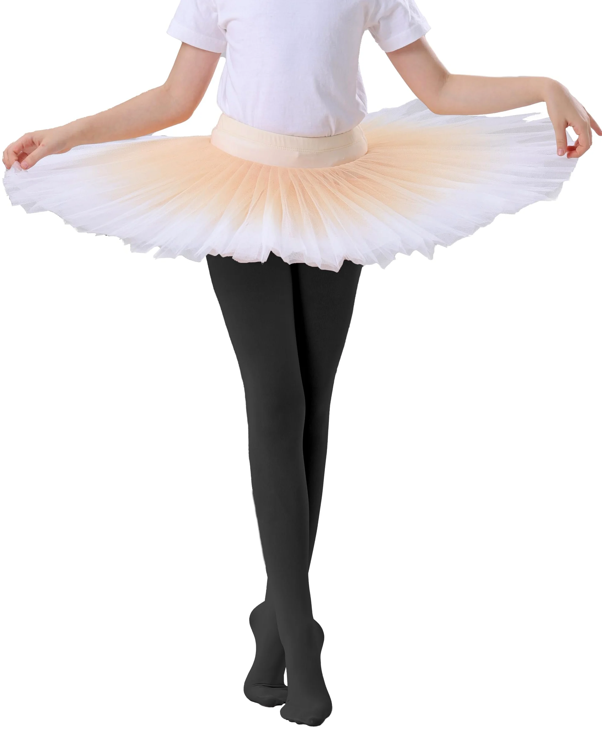 Citystl Medias de ballet para niñas, 3 pares, varios colores, medias de algodón para vestir escolar
