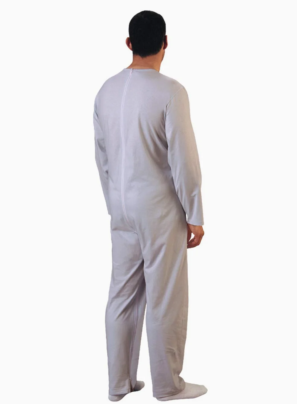 Pijama Antipañal Geriátrico Ideal Hombre en Fresco Algodón con 2 Cremalleras, Talla 3, Pack de 1