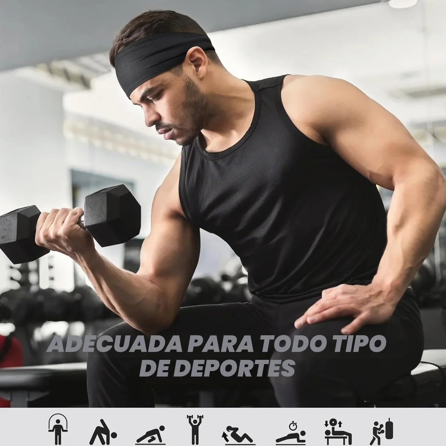 Cinta Pelo Deporte 4 Pcs Diadema Hombre Antiscivolo Elástico Headband Accesorios Running