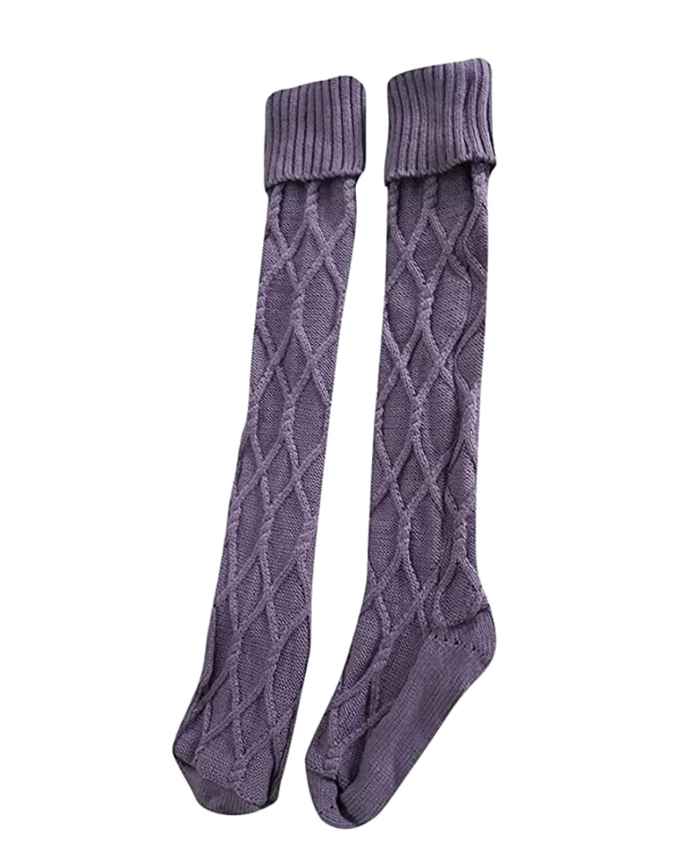 Calcetines Térmicos Calcetines Altos Hasta El Muslo Para Mujer, Calcetines Por Encima De La Rodilla, Calcetines Largos Cálidos De Color Puro, Calcetines Elásticos Cómodos Calcetines Invierno