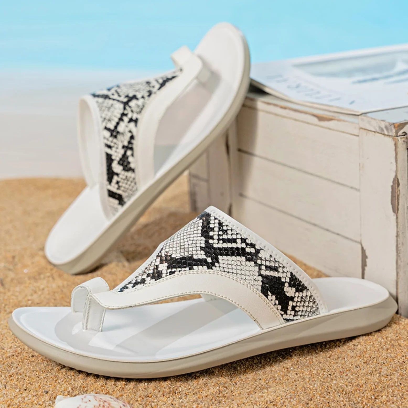 Chanclas Sandalias Suaves Plataformas De Luz La Plantilla Blanca Antideslizante Deslizamiento En Hombres Calle Playa Verano Diario Desgaste Casual-white-46