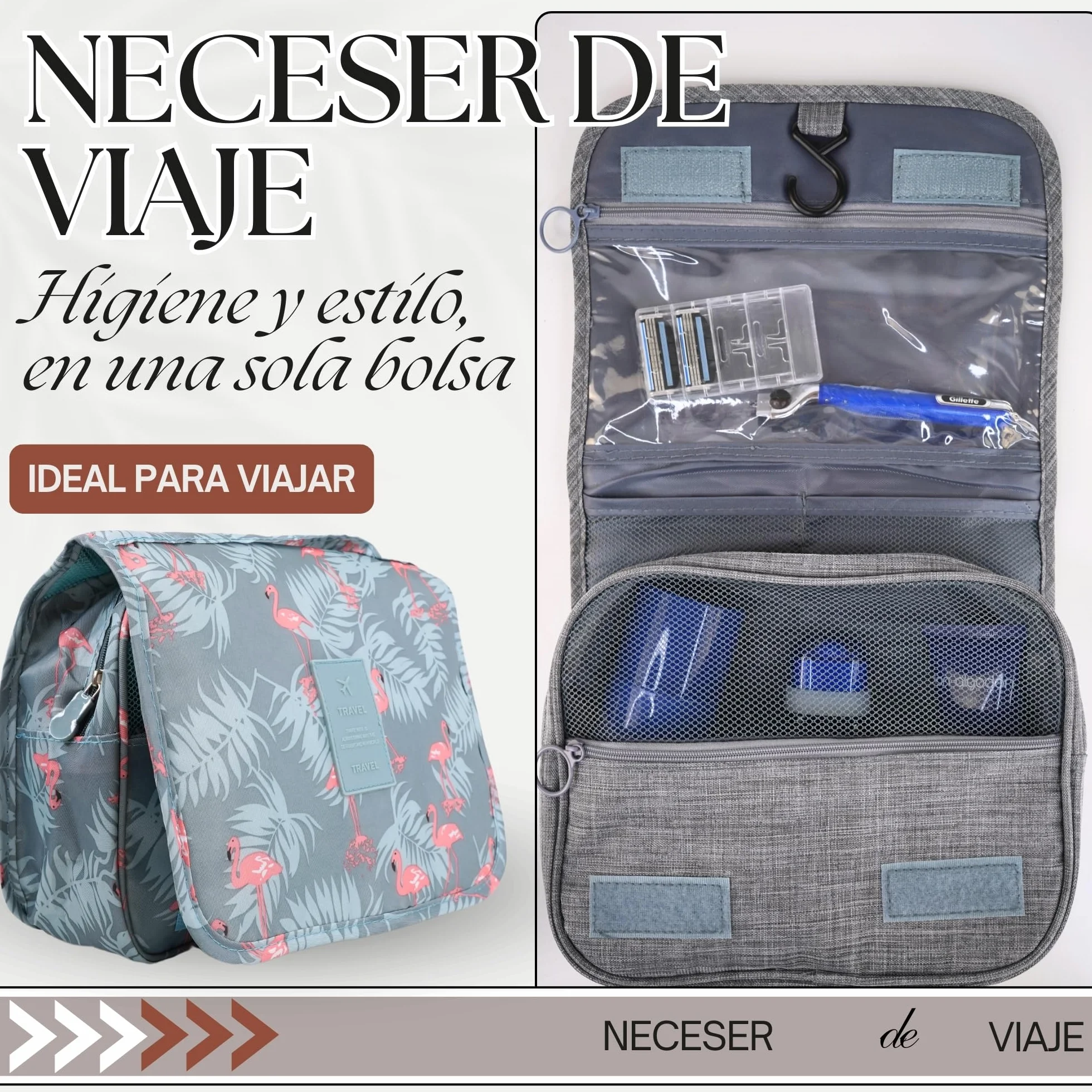 Neceser Viaje Colgante Impermeable Mujer, Viene con 2 Bolsas de Almacenamiento de Regalo, Neceser Mujer, Bolso Maquillaje, Bolsa de Aseo para Viajes Compacto, Ideal como Accesorios de Viajes