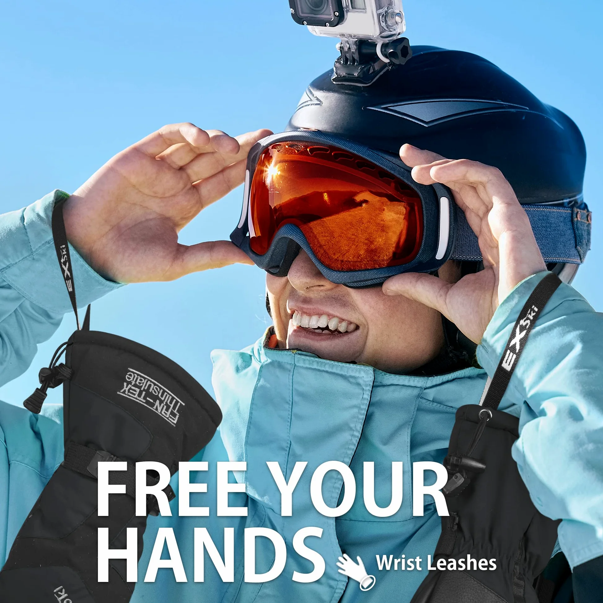Manoplas Esquí Hombre Caliente Guantes Invierno Snowboard Impermeables Prueba Viento Térmica Thinsulate Mujer