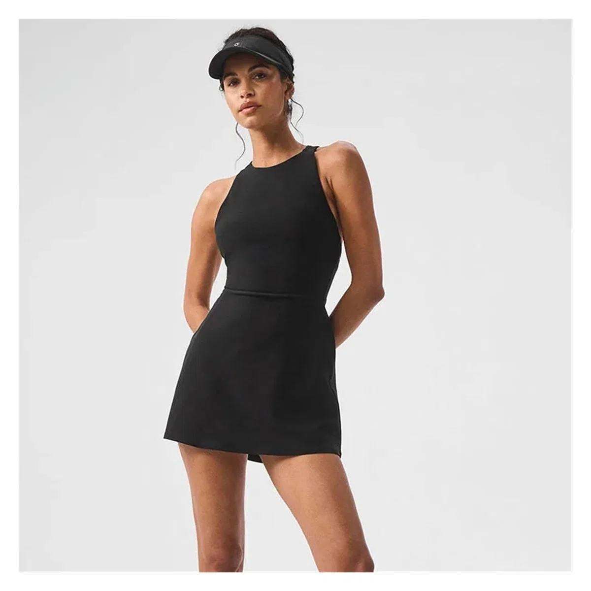 Vestido Deportivo Falda de Yoga, Minifalda Deportiva Tenis, Almohadilla Pecho extraíble, Ropa for Exteriores, Verano Vestido Padel Mujer(Red,S)