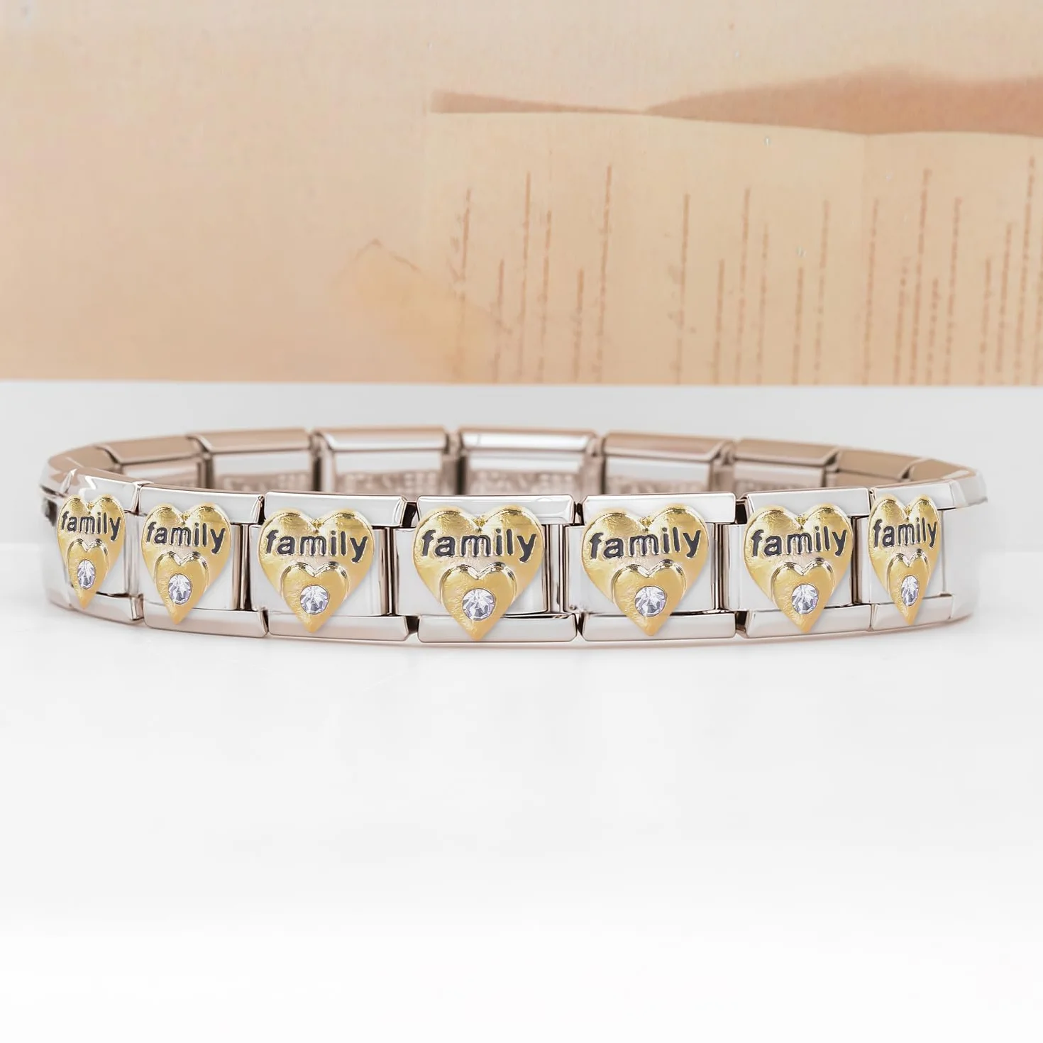 Dije Personalizado de Carta de Amor - Eslabón Italiano de Acero Inoxidable de 9 mm para Pulseras