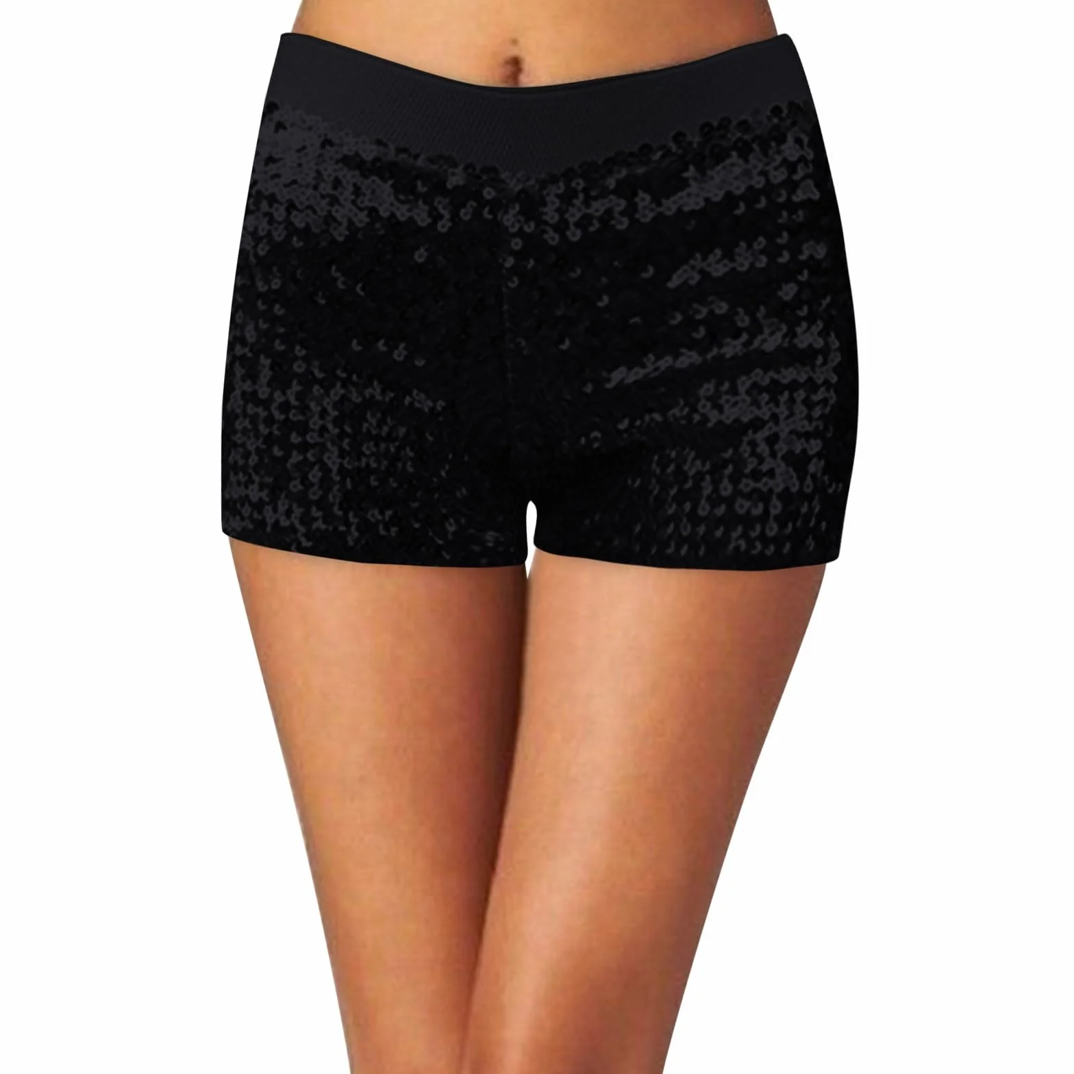 Pantalones cortos de lentejuelas brillantes para mujer, elásticos, para bailar, jazz, fiestas